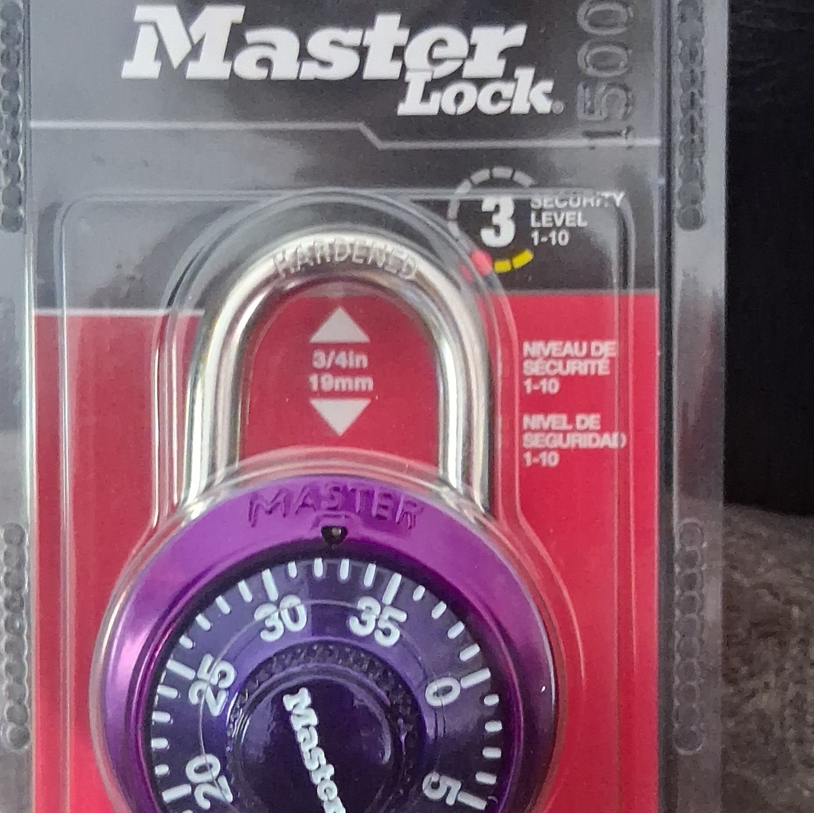 Master Lock 1530DCMWAL Purple Combination Padlock Not Resettable 3/4in Steel