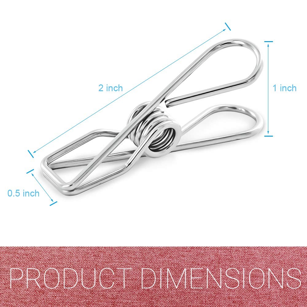 40 Pack Stainless Steel Small Clothes Pins Durable Clothes Pegs Multi-Purpose...