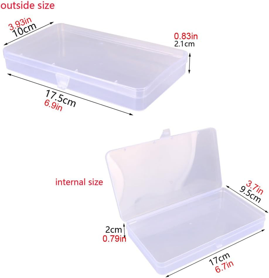 8 Pieces Mixed Sizes Rectangular Empty Mini Clear Plastic Organizer Storage Box