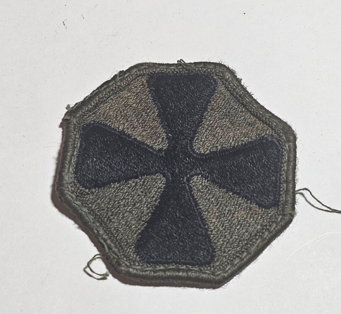 U.S. 8th ARMY PATCH EIGHT SHOULDER INSIGNIA SUBDUED OD UNITED STATES GREEN BLACK