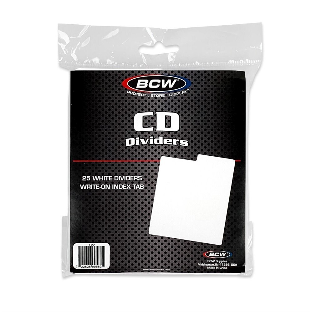 250 BCW White Plastic Tabbed Compact Disc CD / DVD / Blu Ray Dividers