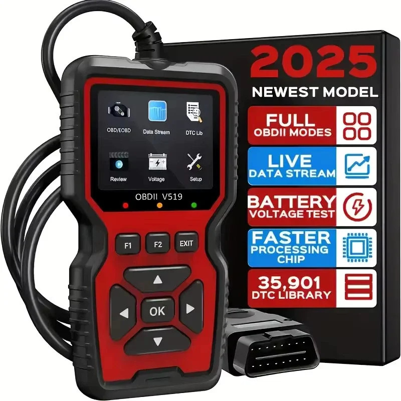 2026 V519 OBD2 Scanner Car Code Reader Check Engine Fault Diagnostic Tool OBDII