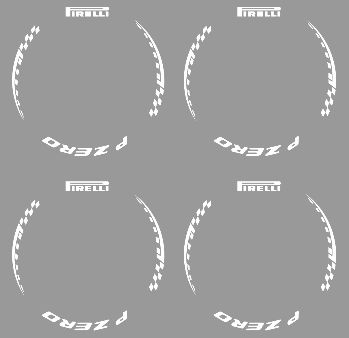 1/8 Scale Pirelli White 2026 F1 RC Car Tire Transfer Stickers set of 4