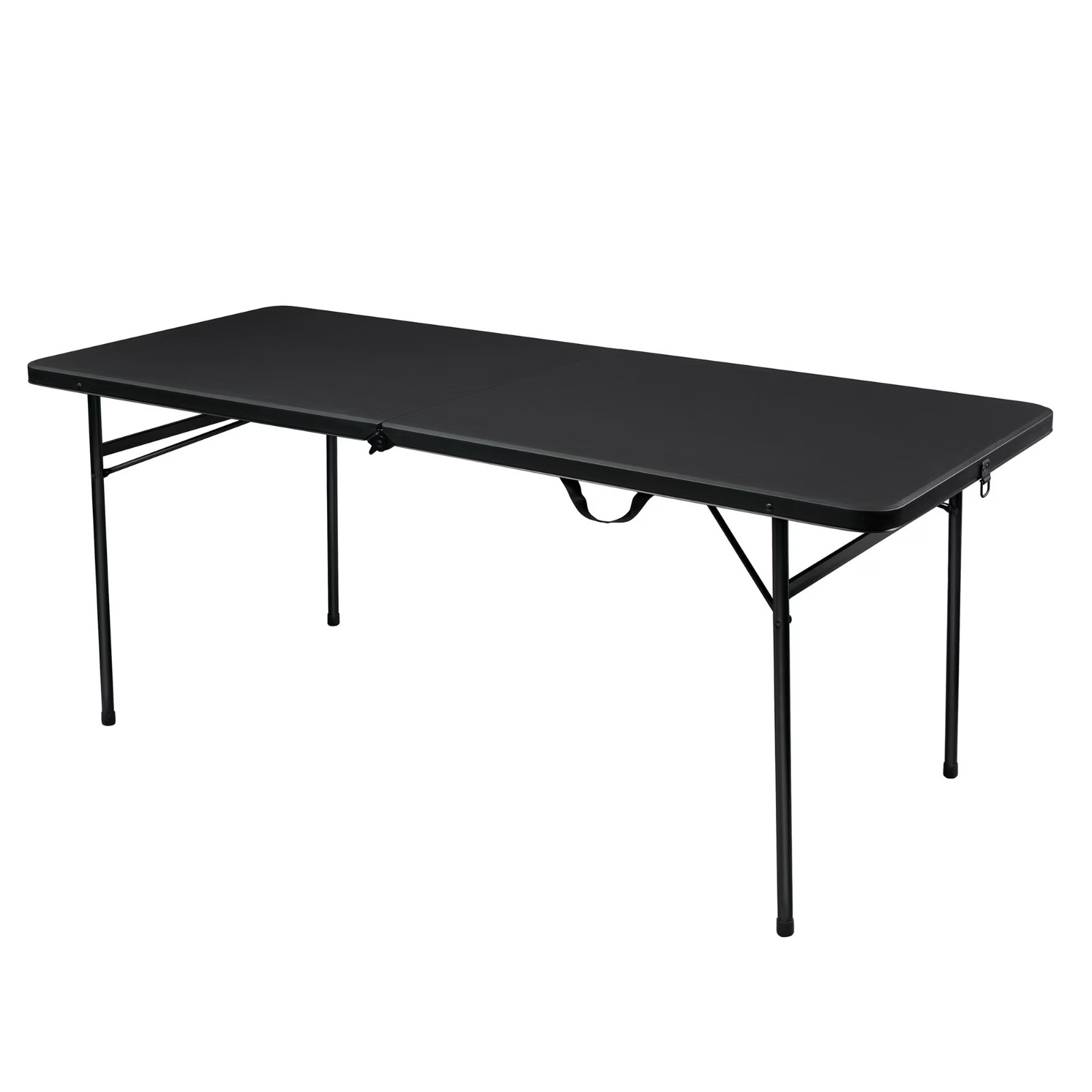 Mainstays 6 Foot Bi-Fold Plastic Folding Table, Black 72" W x 30" D x 29" H