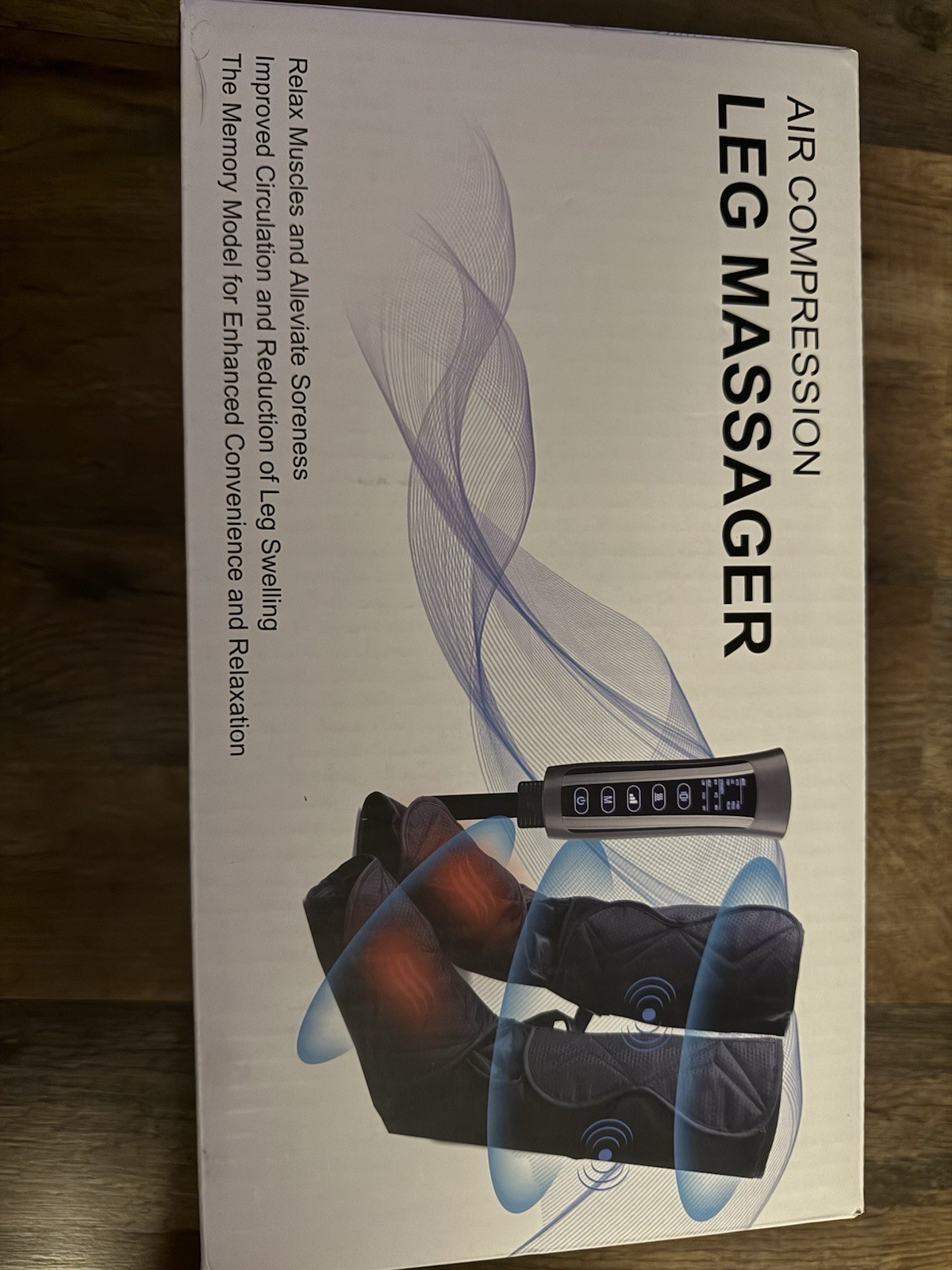 Air Compression Leg Massager FE-7207 Black Corded Electric DC12V Handheld 40m