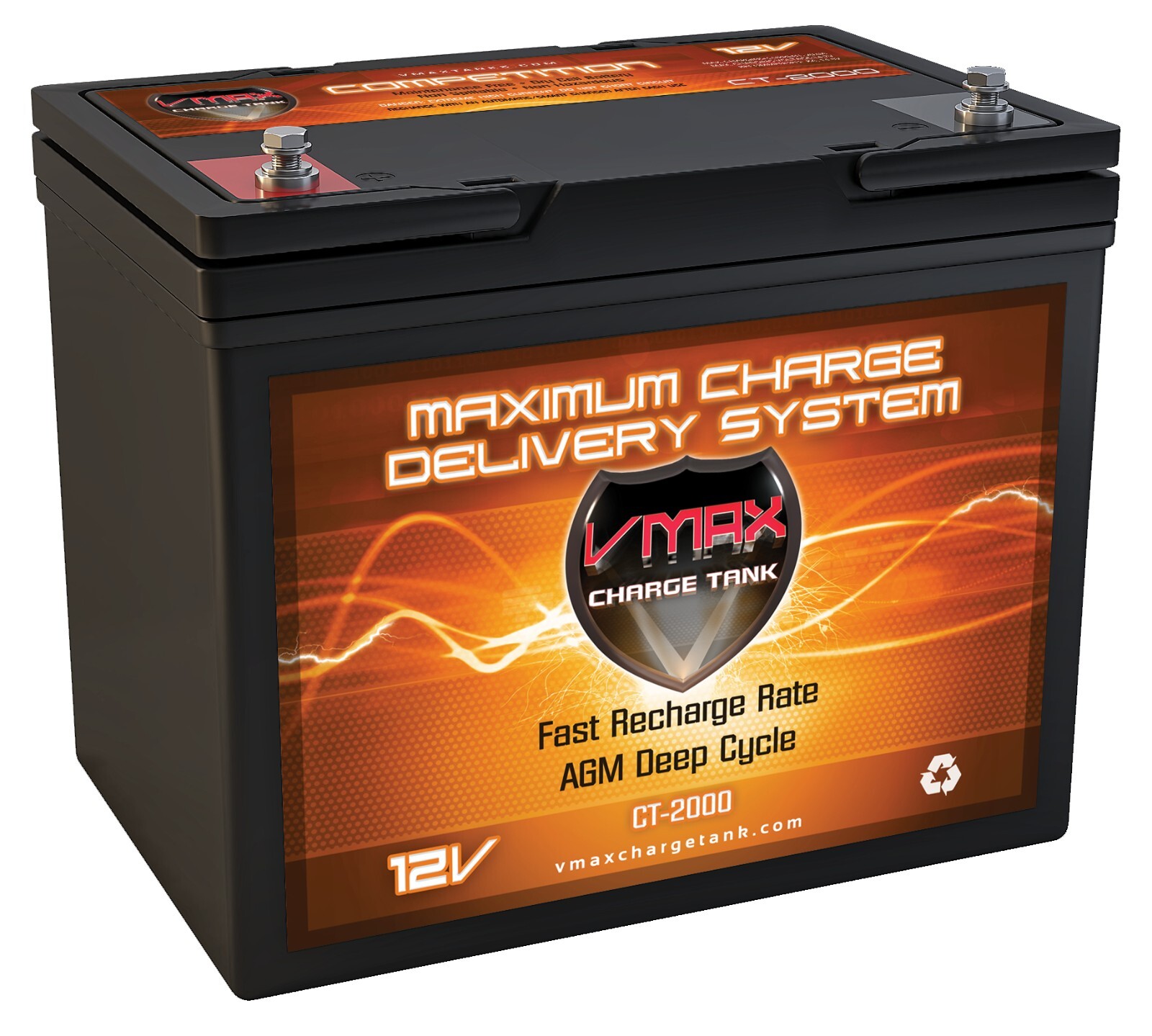 Car Audio Battery AGM 12V VMAX CT2000 for 2000W rms/4000w Replaces XP2000