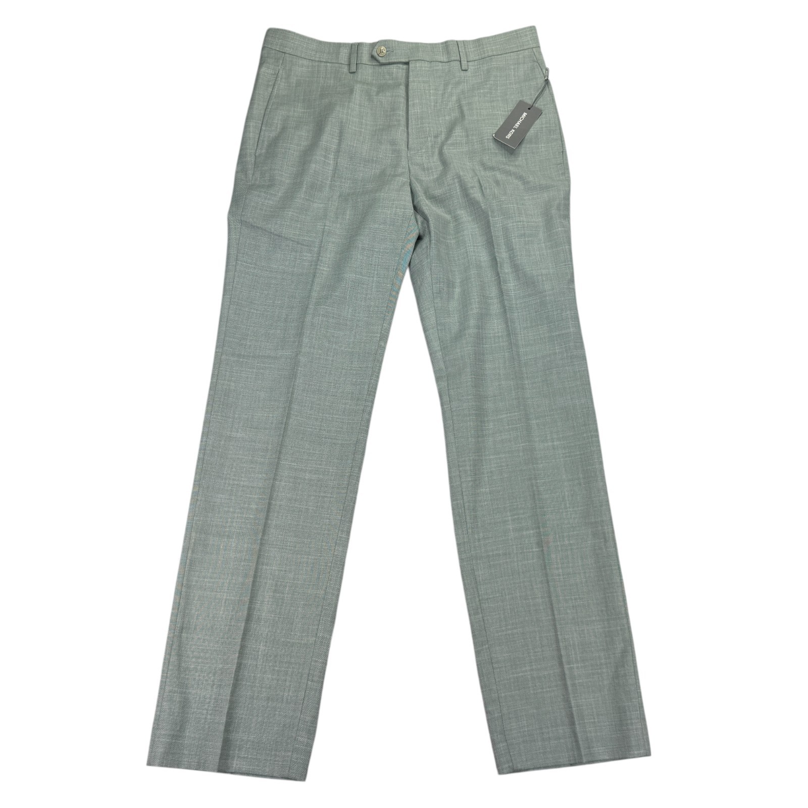 Michael Kors Mens Marvin Classic Fit Stretch Sharkskin Dress Pants Mint 33x32