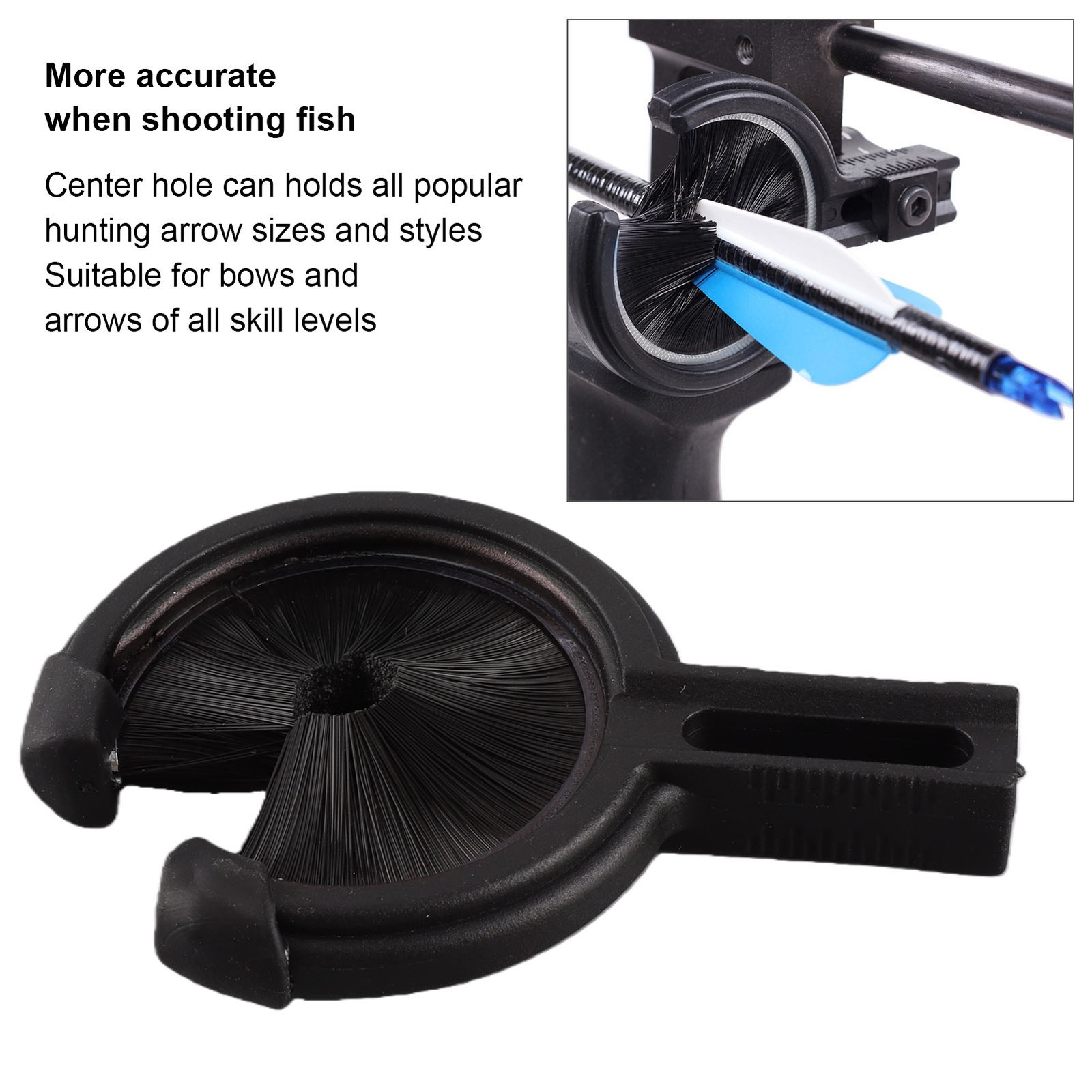 Compound Recurve Bow Brush Rest Set Round Stand Hunting Accessories