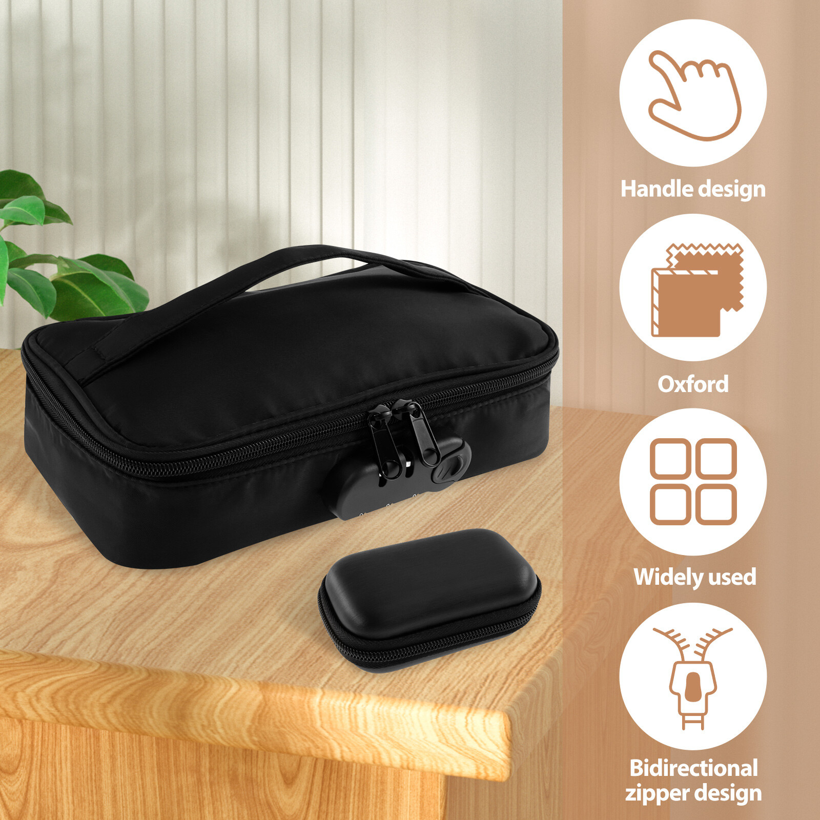 Lockable Toy Storage Bag Portable Locking Storage Bag with Mini Zipper Box‰`