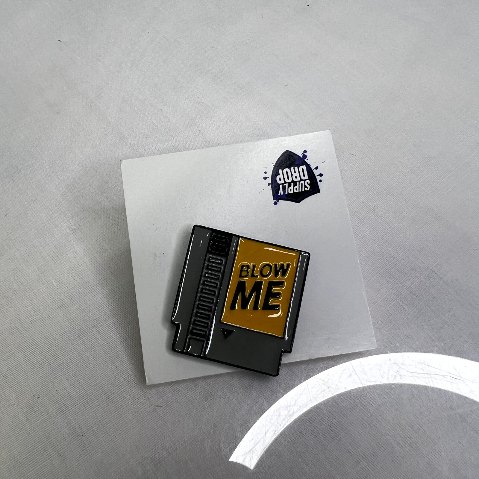 Blow Me Funny Retro Video Game Cartridge Novelty Brooch Enamel Lapel Pin
