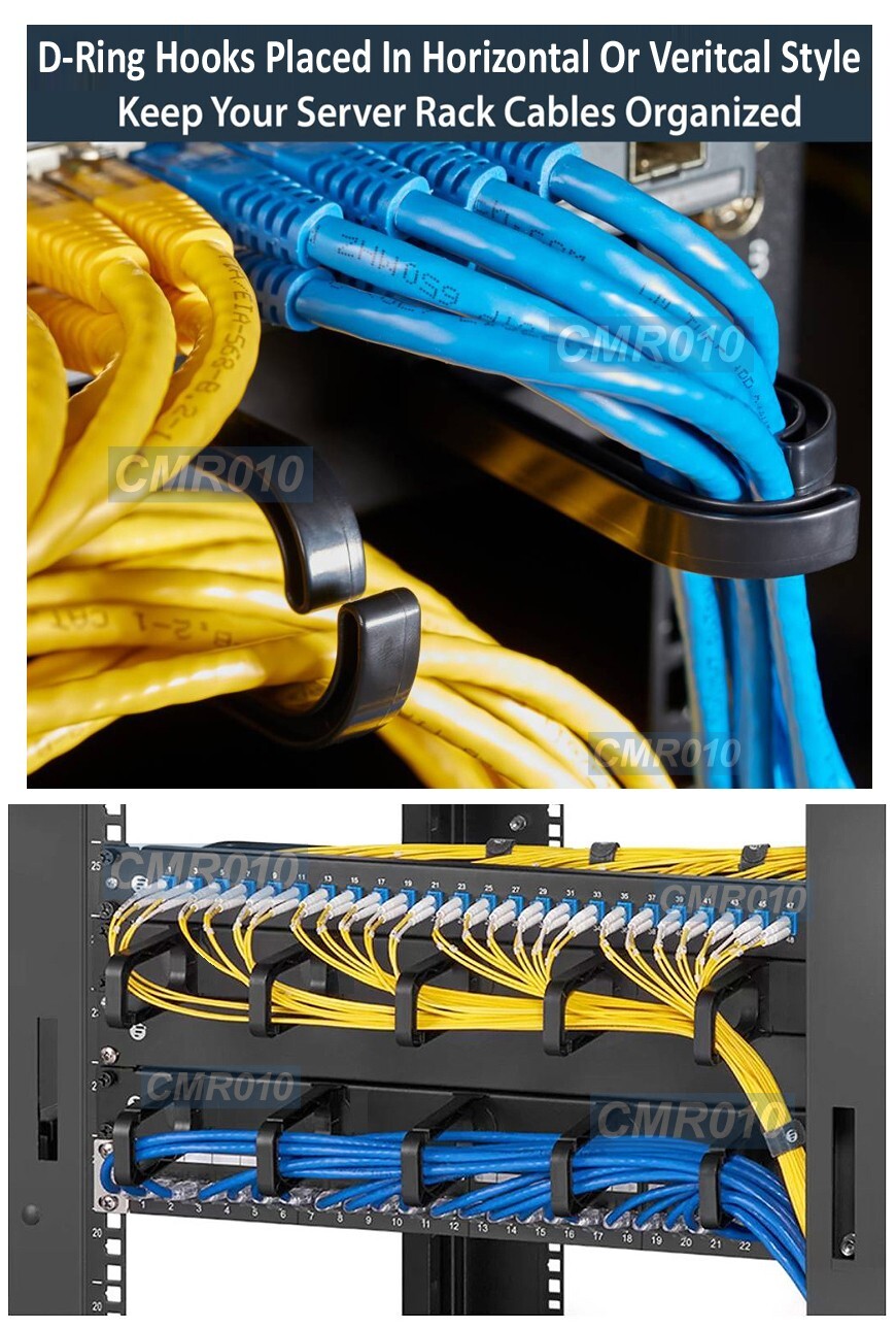 1U Cable Organizer Rack With 5 Adjustable Hooks For Data Servers Rack Cabinets