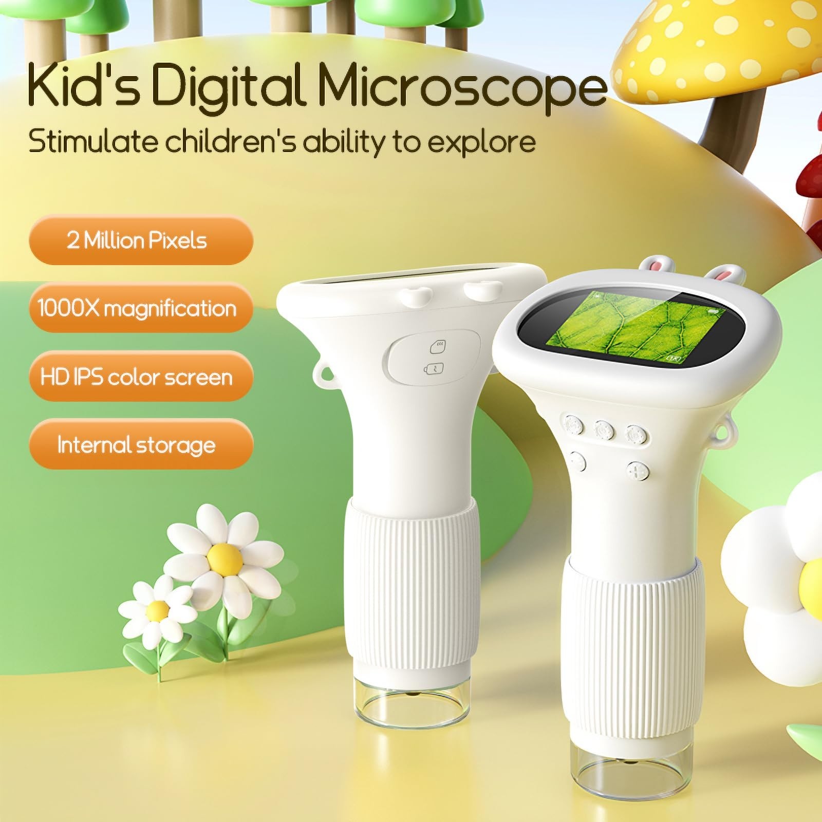 Kids Pocket Microscope -1000X Portable Photo And Video Mini Microscopes