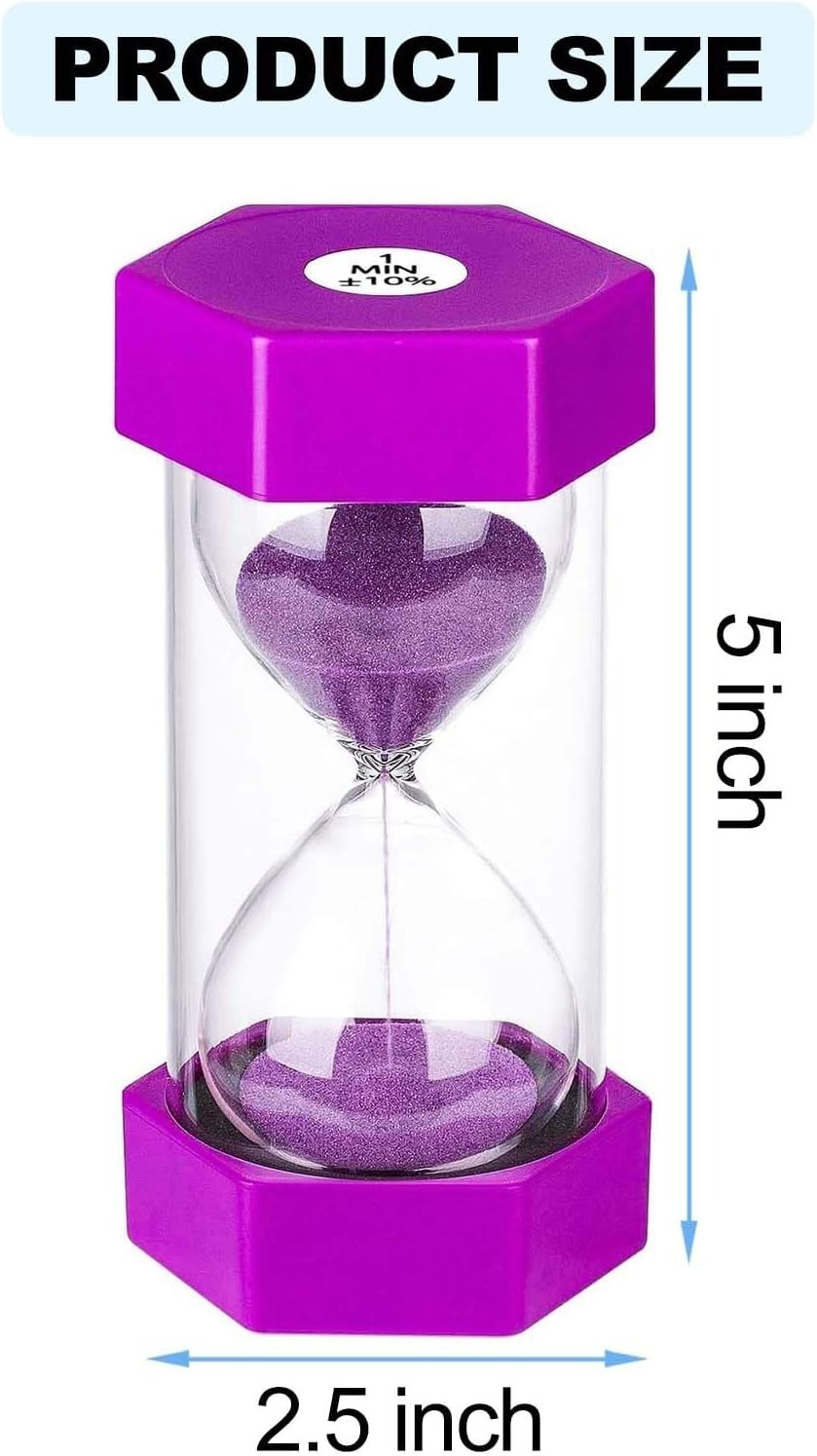 Safe and Stylish Purple Sand Timer - 30 Minute Classroom & Kitchen Essential