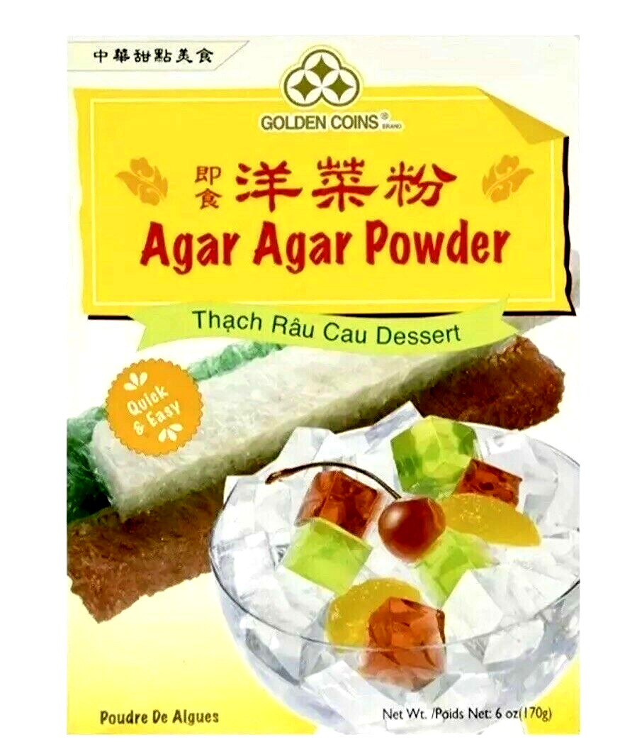 Golden Coins Agar Agar Powder 6 oz~Product of USA ~ 01/2027