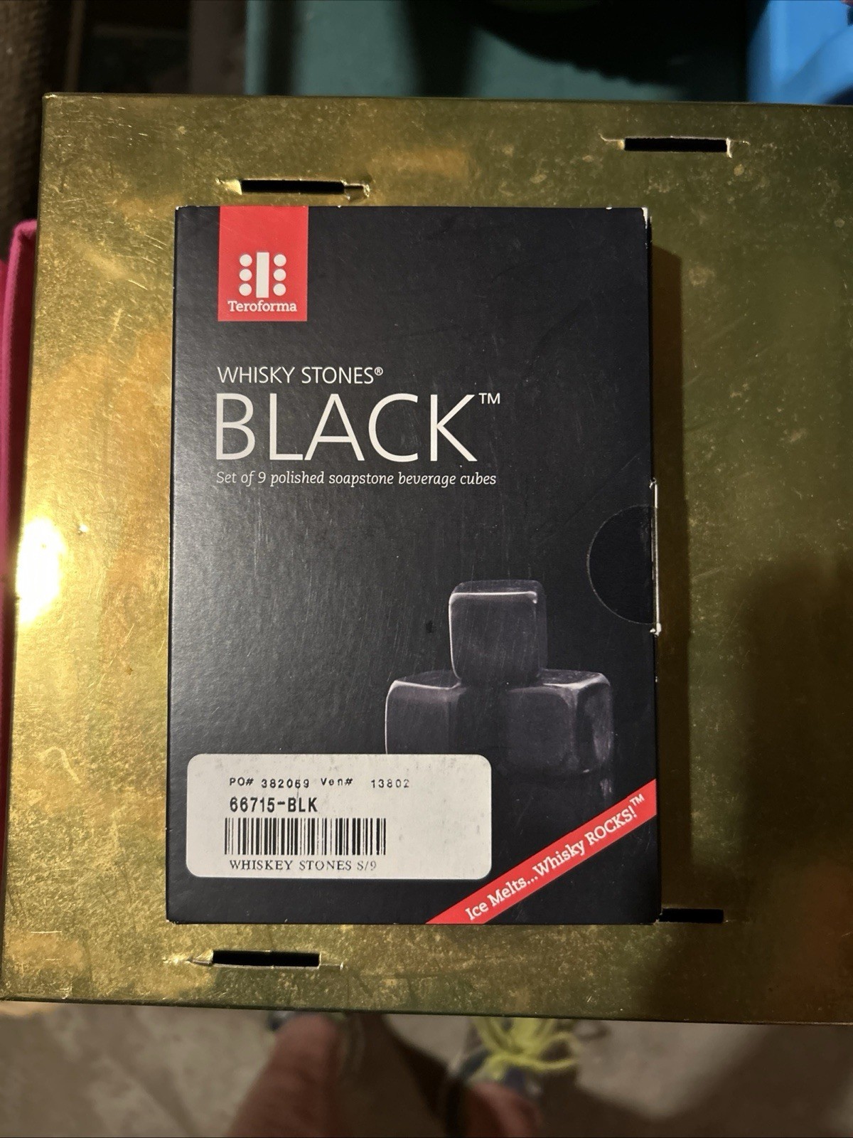 WHISKY STONES BLACK by Teroforma (set of 9) Gift Idea New Factory Sealed