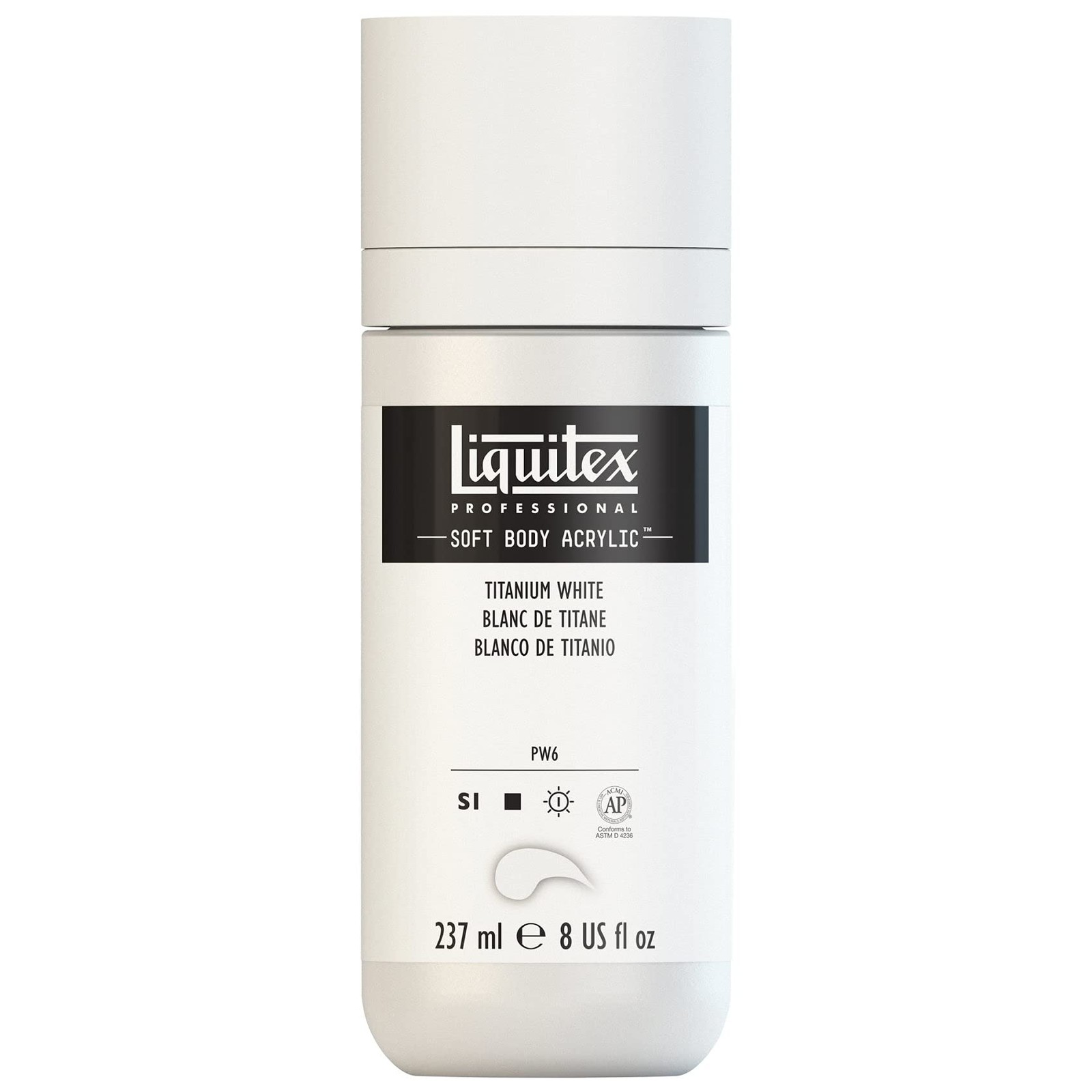 Liquitex Professional Soft Body Acrylic 8 Fl Oz (Pack of 1), Titanium White