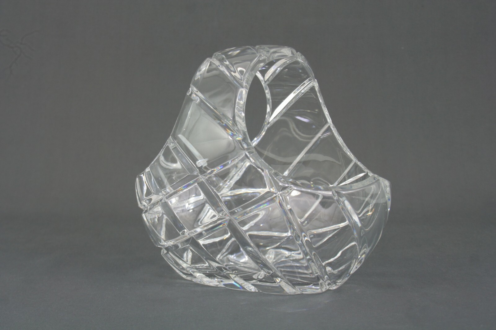 Lead Crystal Cut Glass Basket