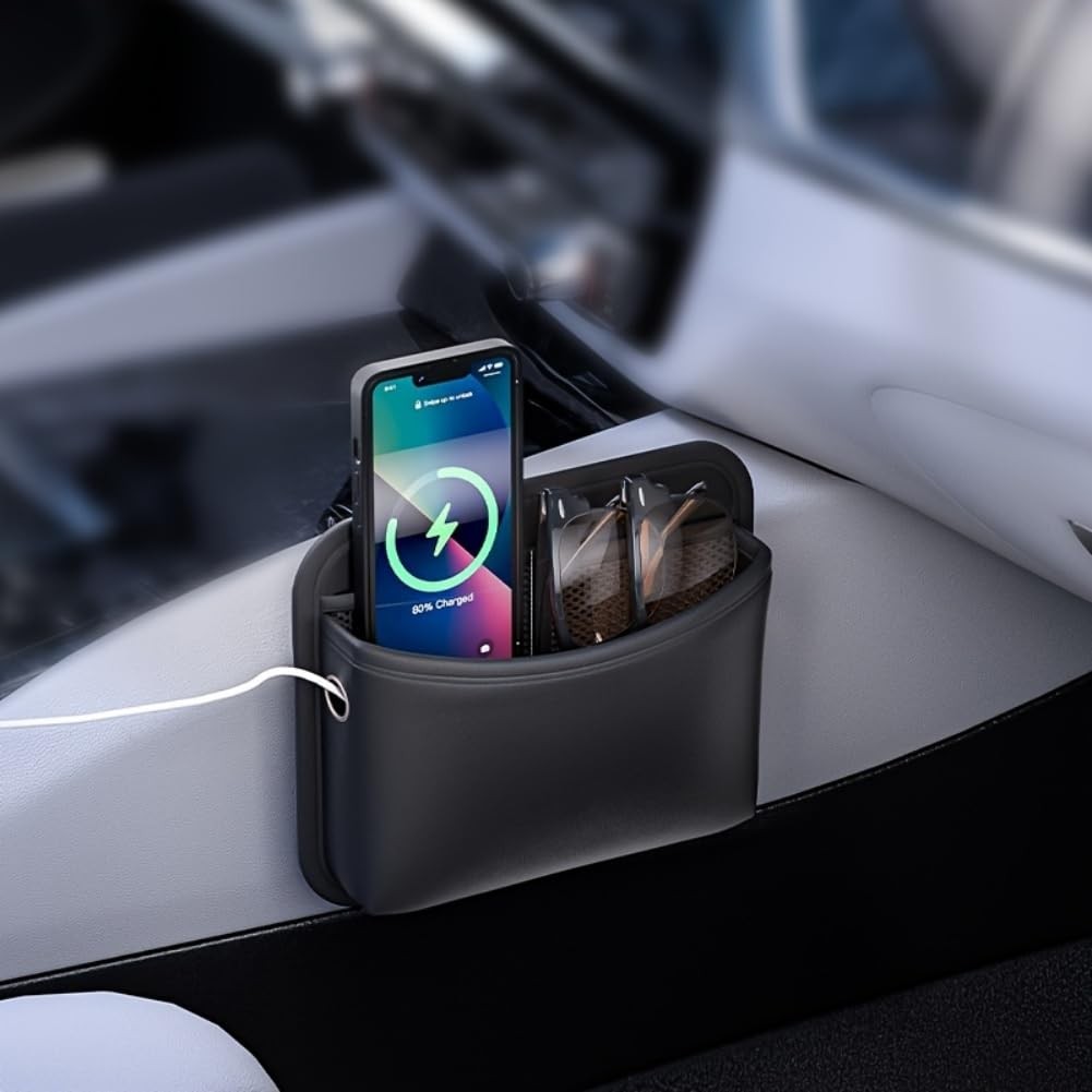 Cartisen Car Seat Side Pocket Organizer - PU Leather Auto Door Console Mini S...