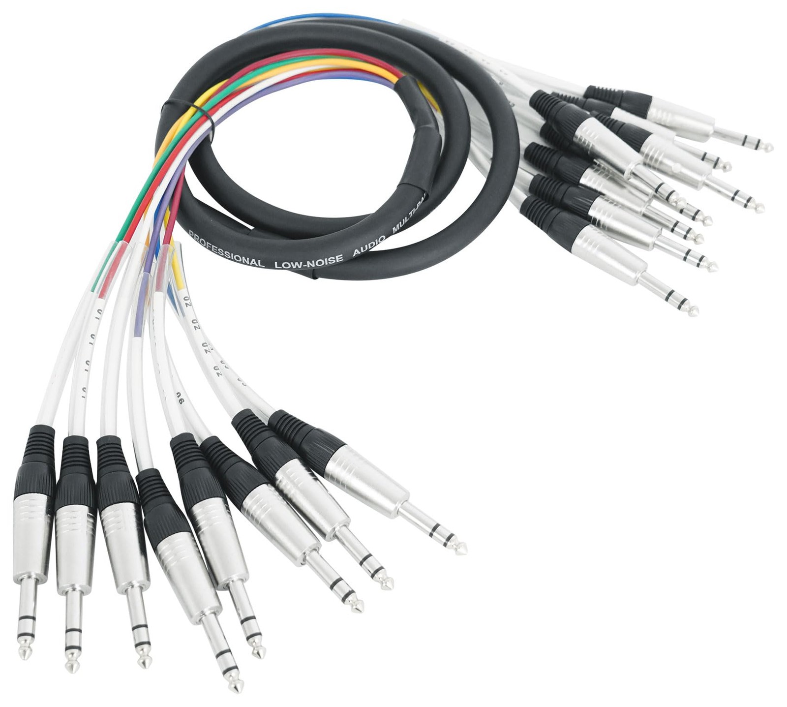 Rockville SQ806 8 Channel 6 Foot 1/4" TRS Snake Cable Male to 6 Foot, Black