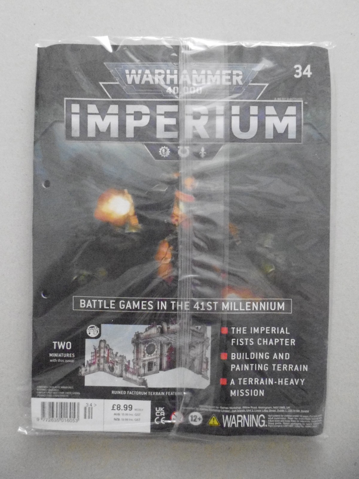 Warhammer 40,000- Imperium- Issue #34- Sealed- Two Miniatures- Ruined Factorium