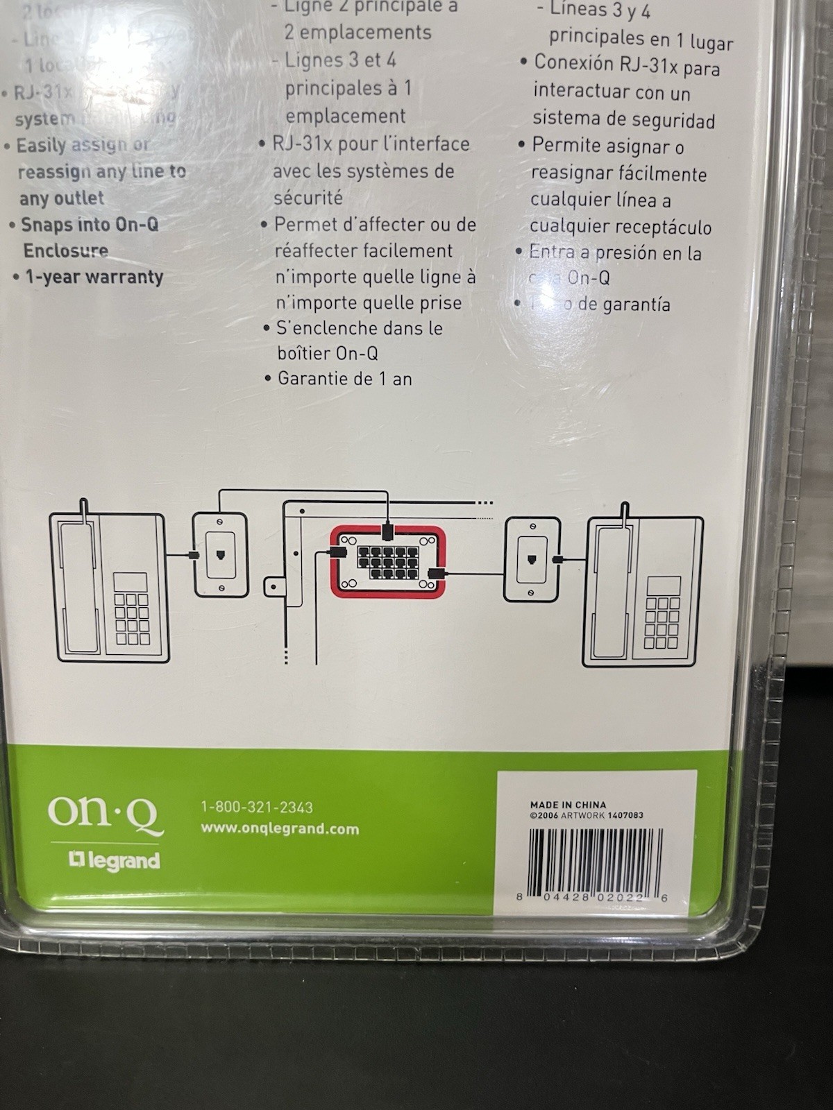 New Legrand ON-Q Phone Input Module 4 Line 12 Location