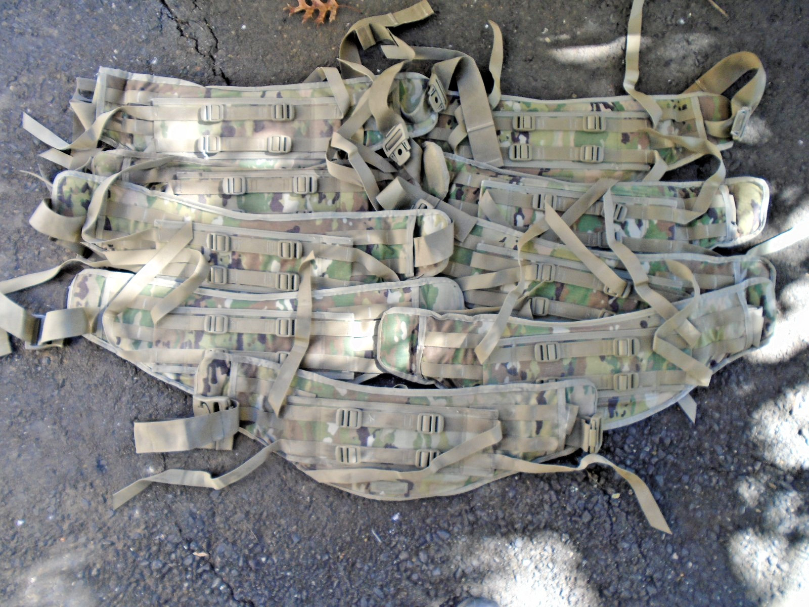 USGI Lot Of 9 OCP MOLLE II Molded Padded Waist Belts For Large Rucksack