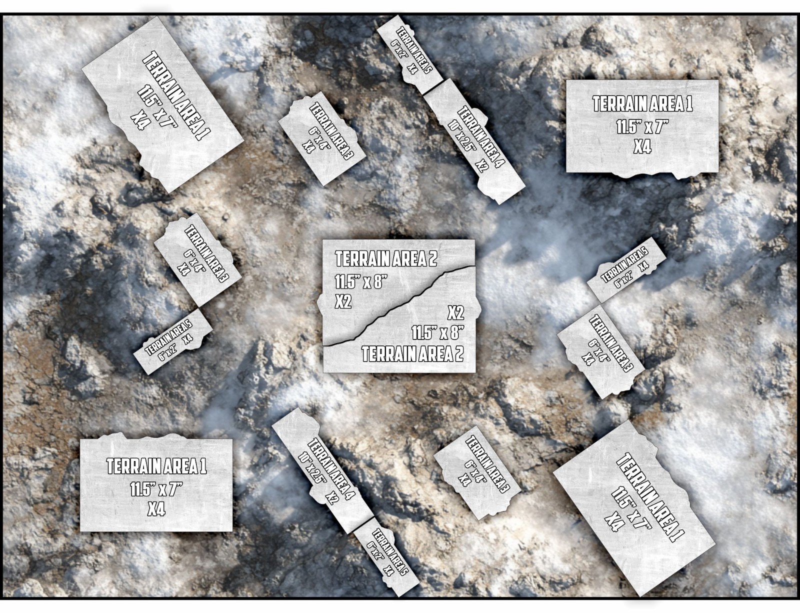 Terrain Area Footprints - Drift - Compatible w/ Warhammer 40K 11th Ed