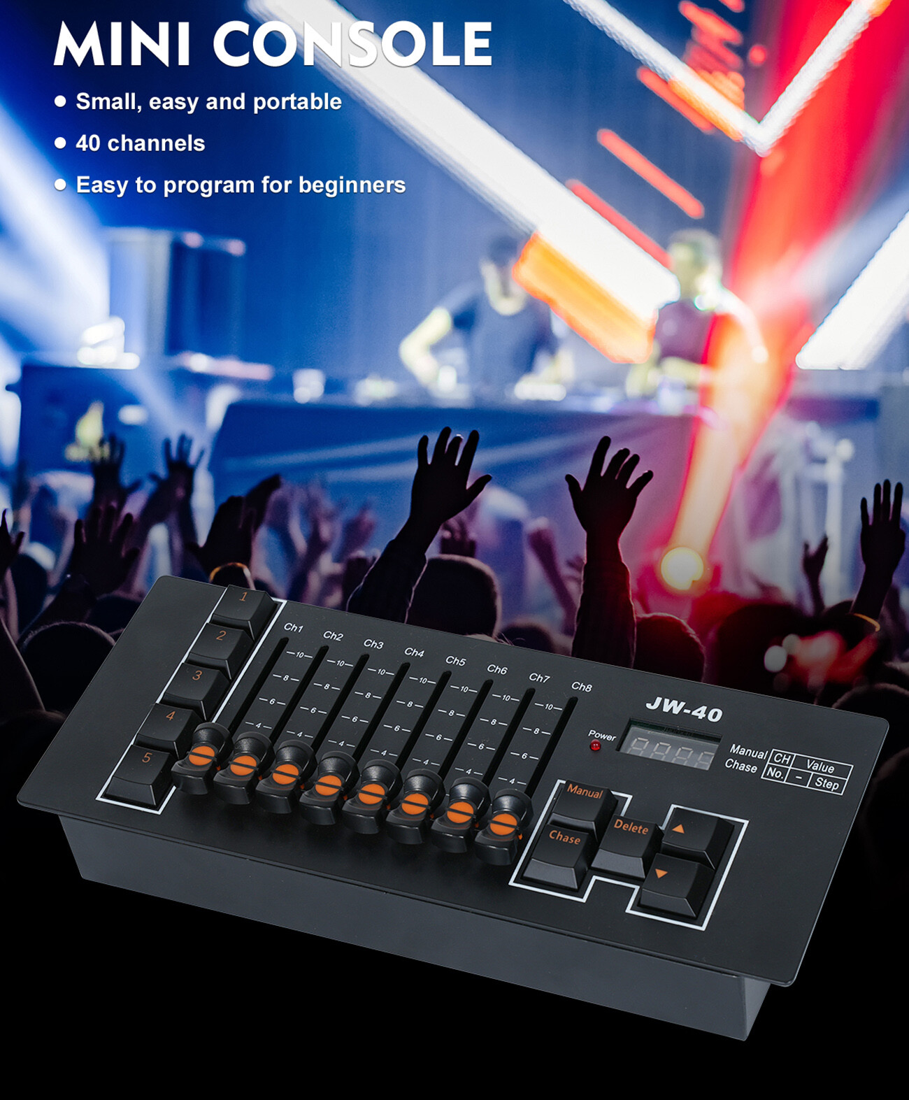 40 Channels DMX Controller DJ Disco Operator Control Console For Stage Lighting