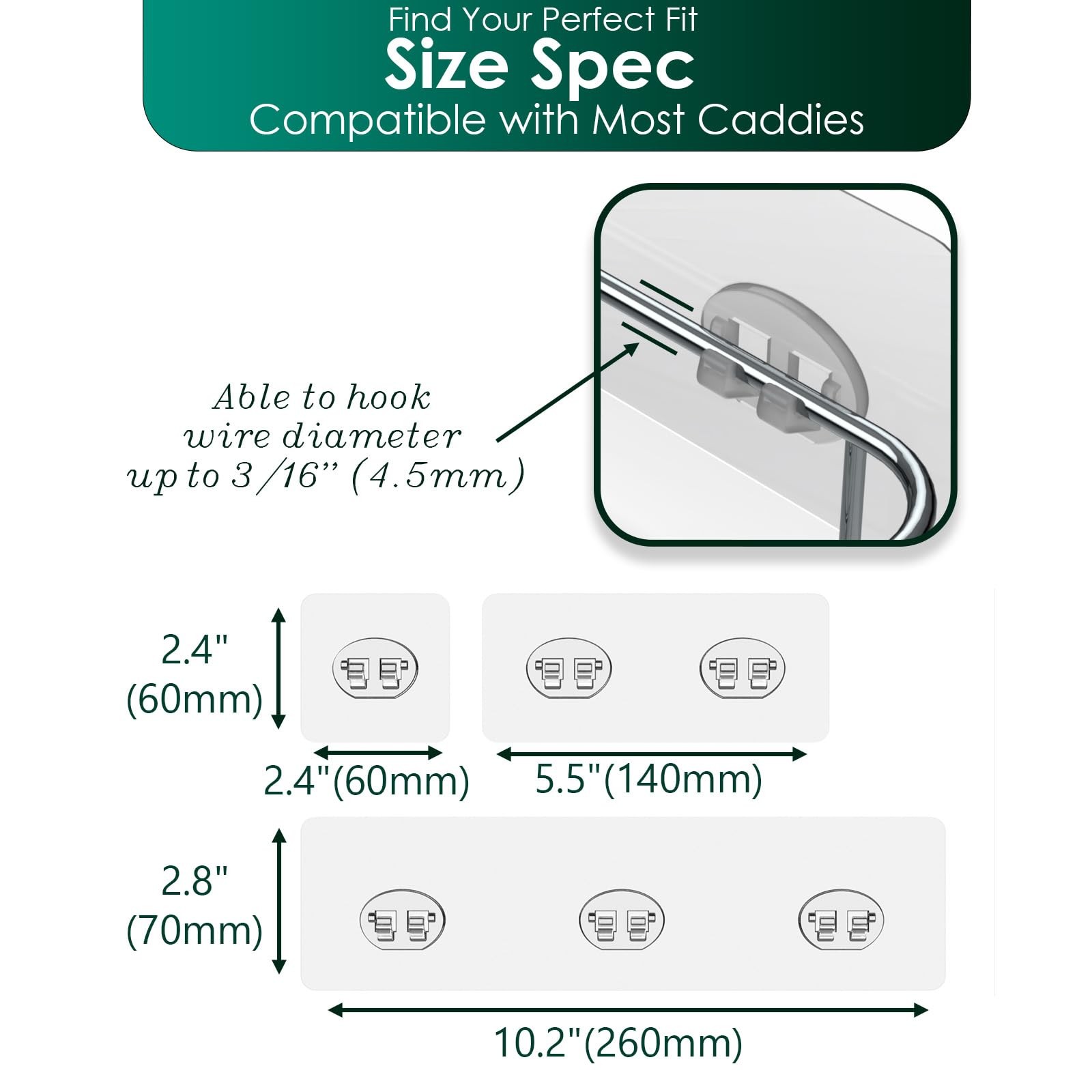 Jovware Upgraded Adhesive Hooks for Wire Hook 12 Pack, Transparent Assorted