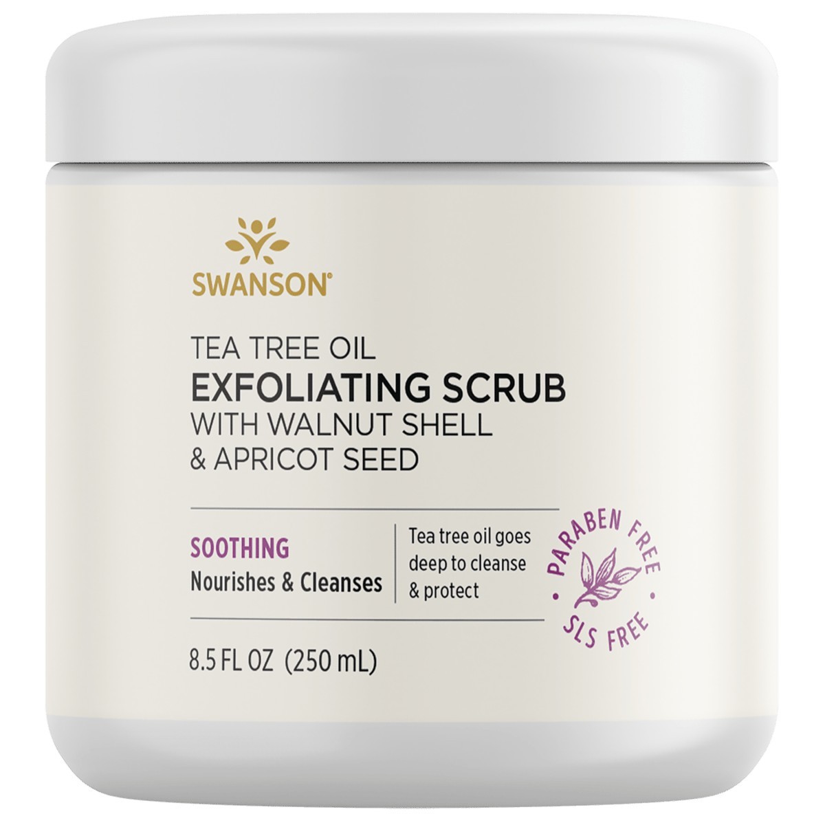 Swanson Tea Tree Oil Exfoliating Scrub Walnut Shell Apricot - Everyday Wellness