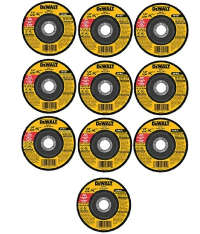 Lot 10 DeWalt DW4514 4-1/2" x 1/4" x 7/8" T27 Ferrous Metal Grinding Wheel