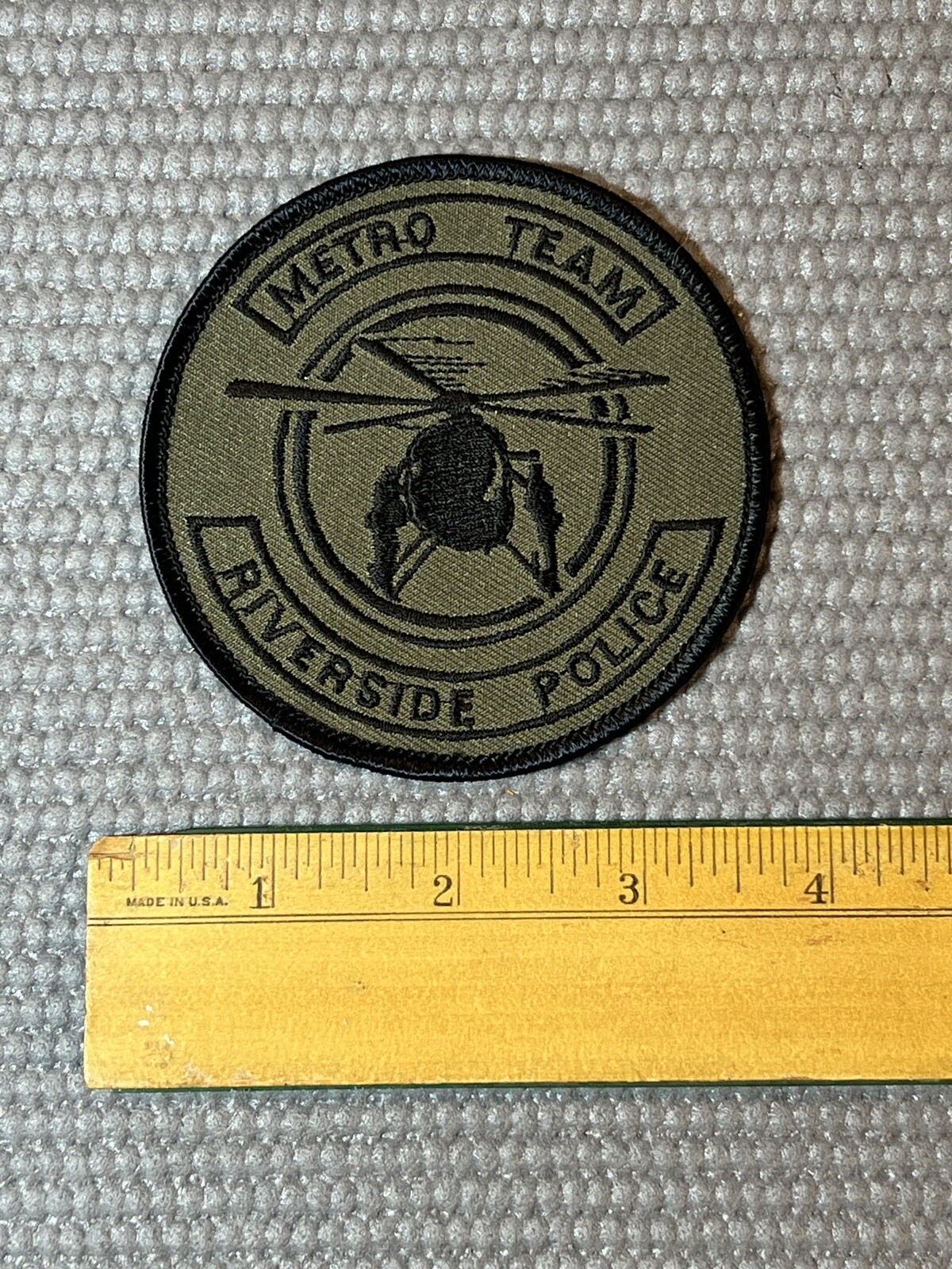Riverside CA California Police Metro Team Patch Helicopter Unused Subdued
