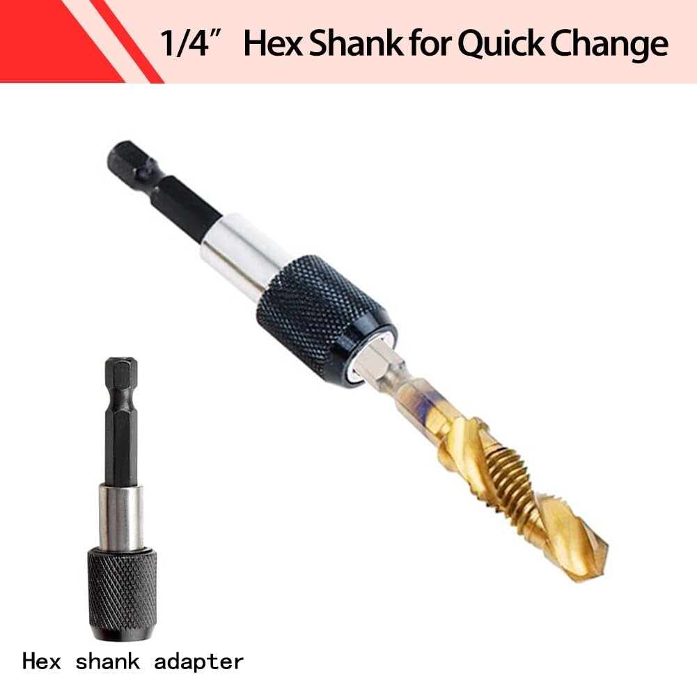 Titanium Combination Drill Tap Bit Set 13PCS for SAE and Metric Tap Bits Kit