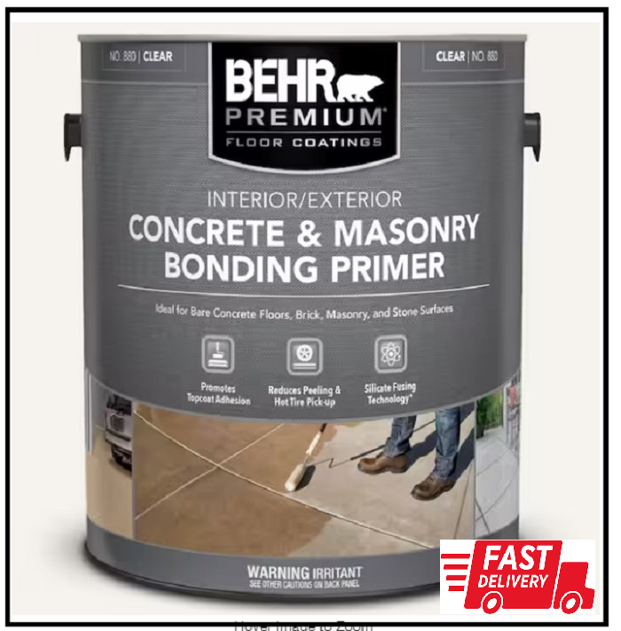 1 Gal. Clear Concrete Masonry Bonding Primer 4 Garage Basement Floor Epoxy Paint