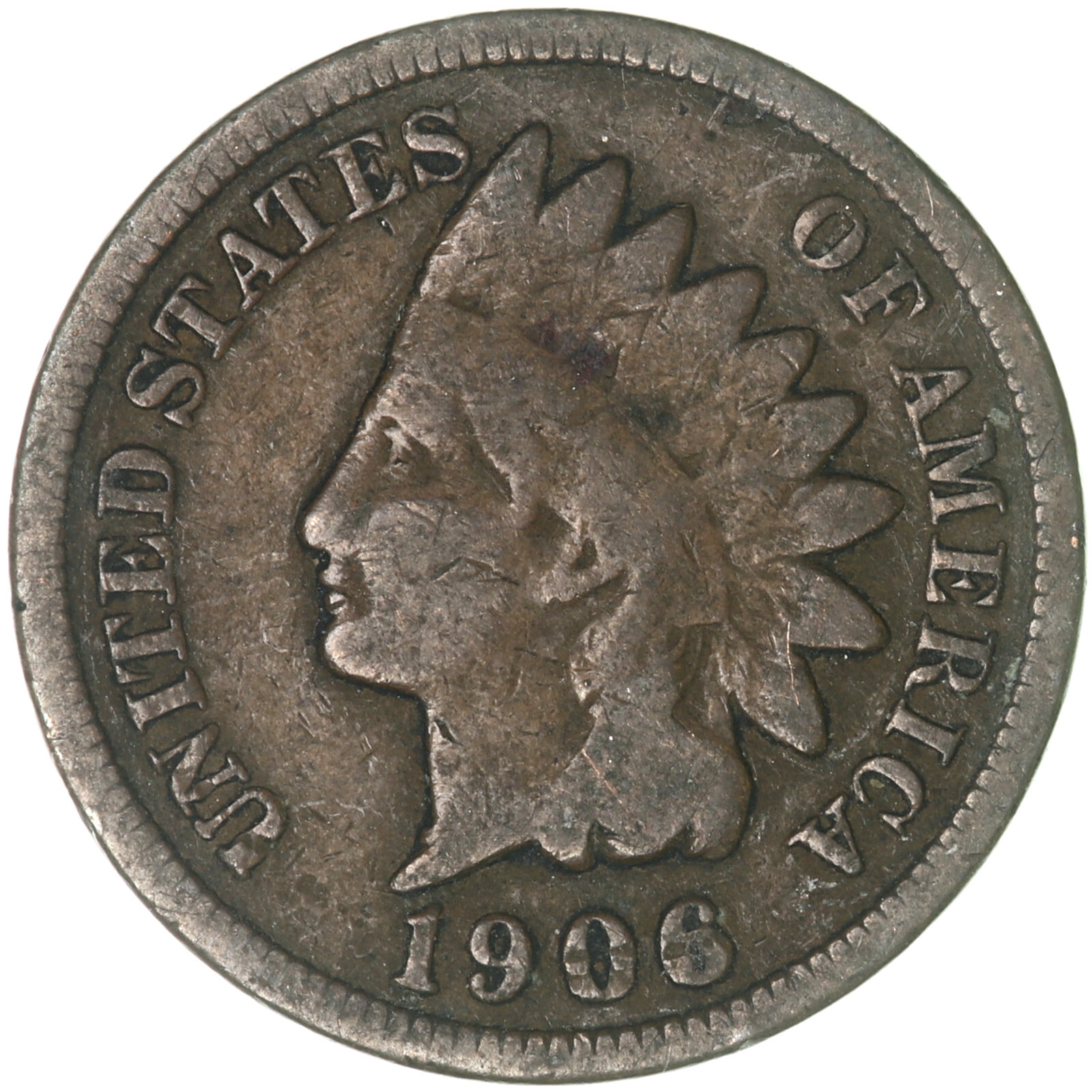 1906 (P) Indian Head Cent Good Penny GD