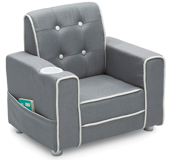 Kids Chair Grey Toddler Floor Play Lounge Baby Reading Furniture Comfy Child Sch