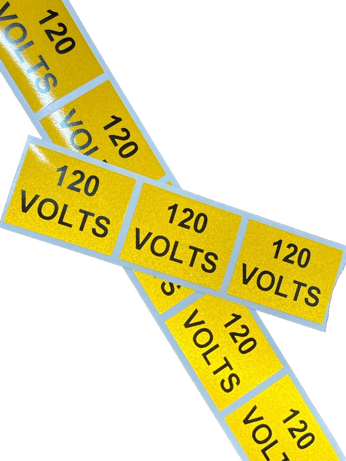 Reflective Electrical Equipment Label, 1-3/8" High x 1-7/8" Wide, 120 Volts
