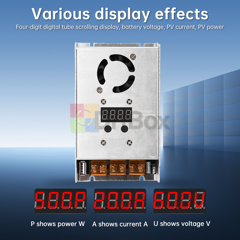 MPPT 500W 20A Solar Controller DC18-80V Buck Step-down Charging Control Module
