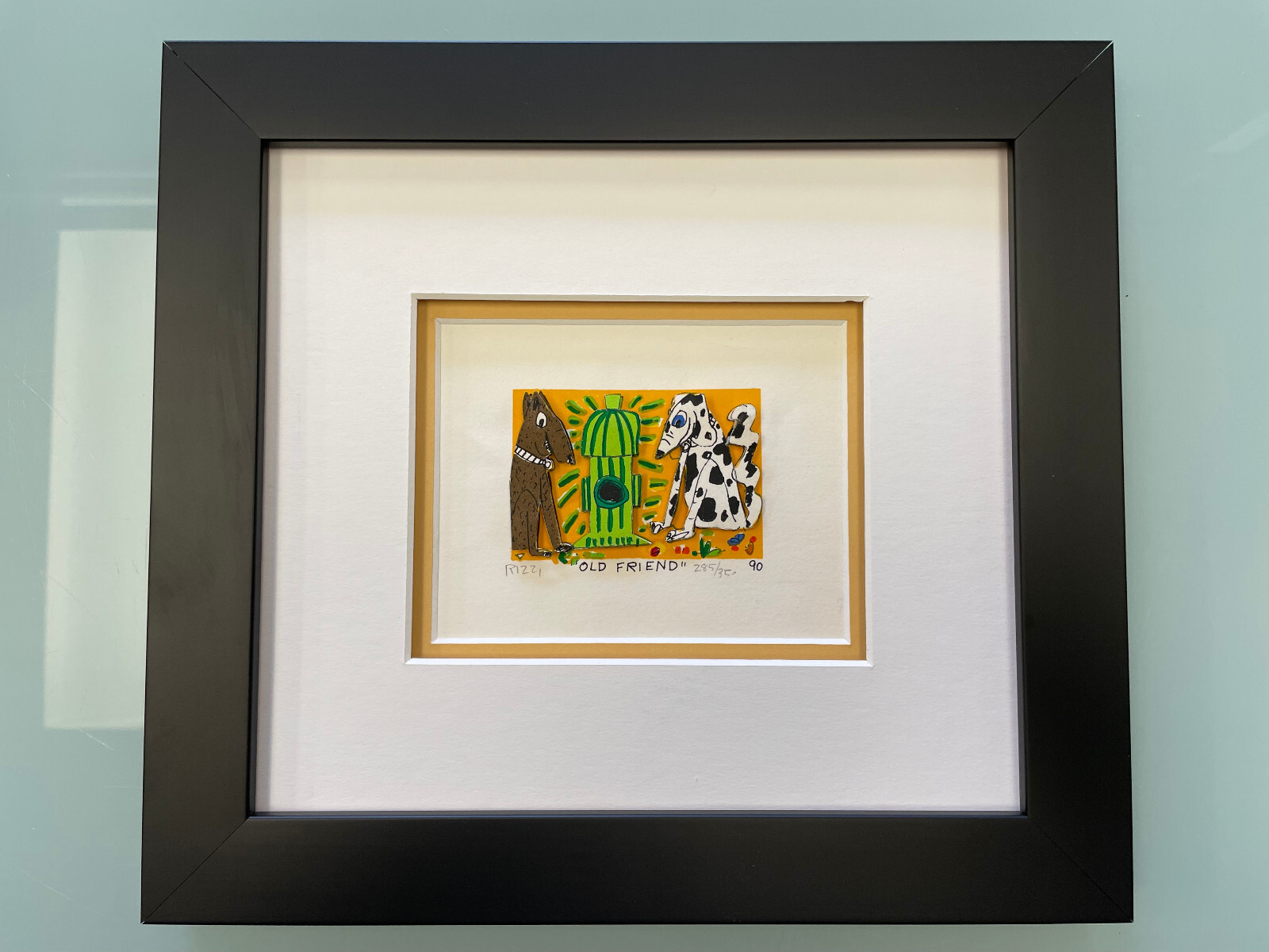James Rizzi - 3D Artwork   Old Friend Signed and Numbered 1990 Silkscreen