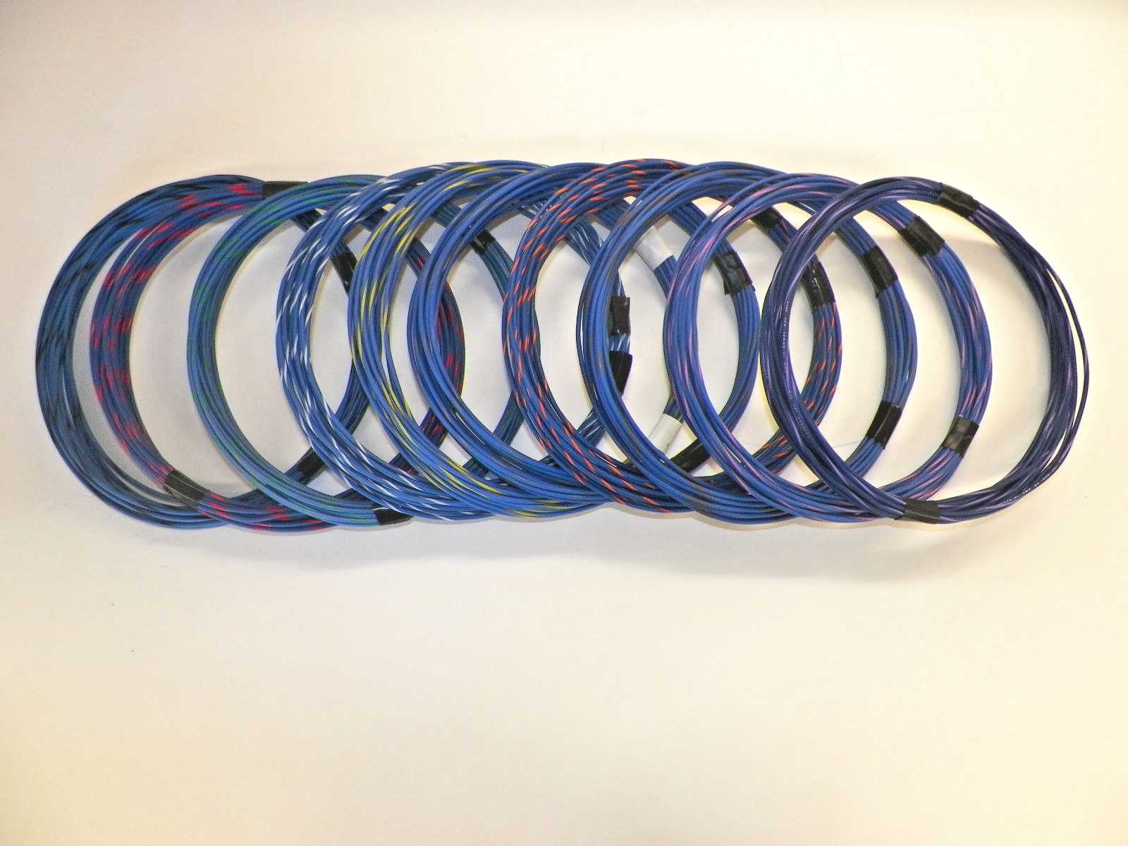 BLUE hi temp automotive 20 gauge TXL wire + 10 STRIPED color wiring options