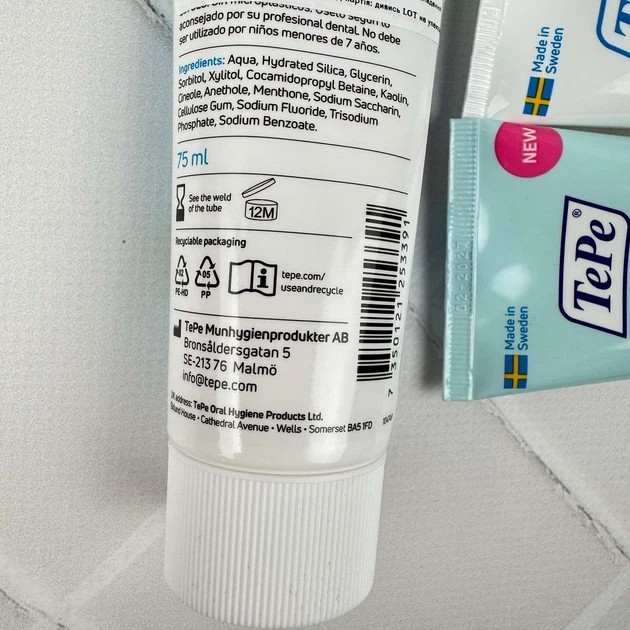 2 Pack TePe Daily Fluoride Toothpaste, 75ml/2.5 fl.Oz