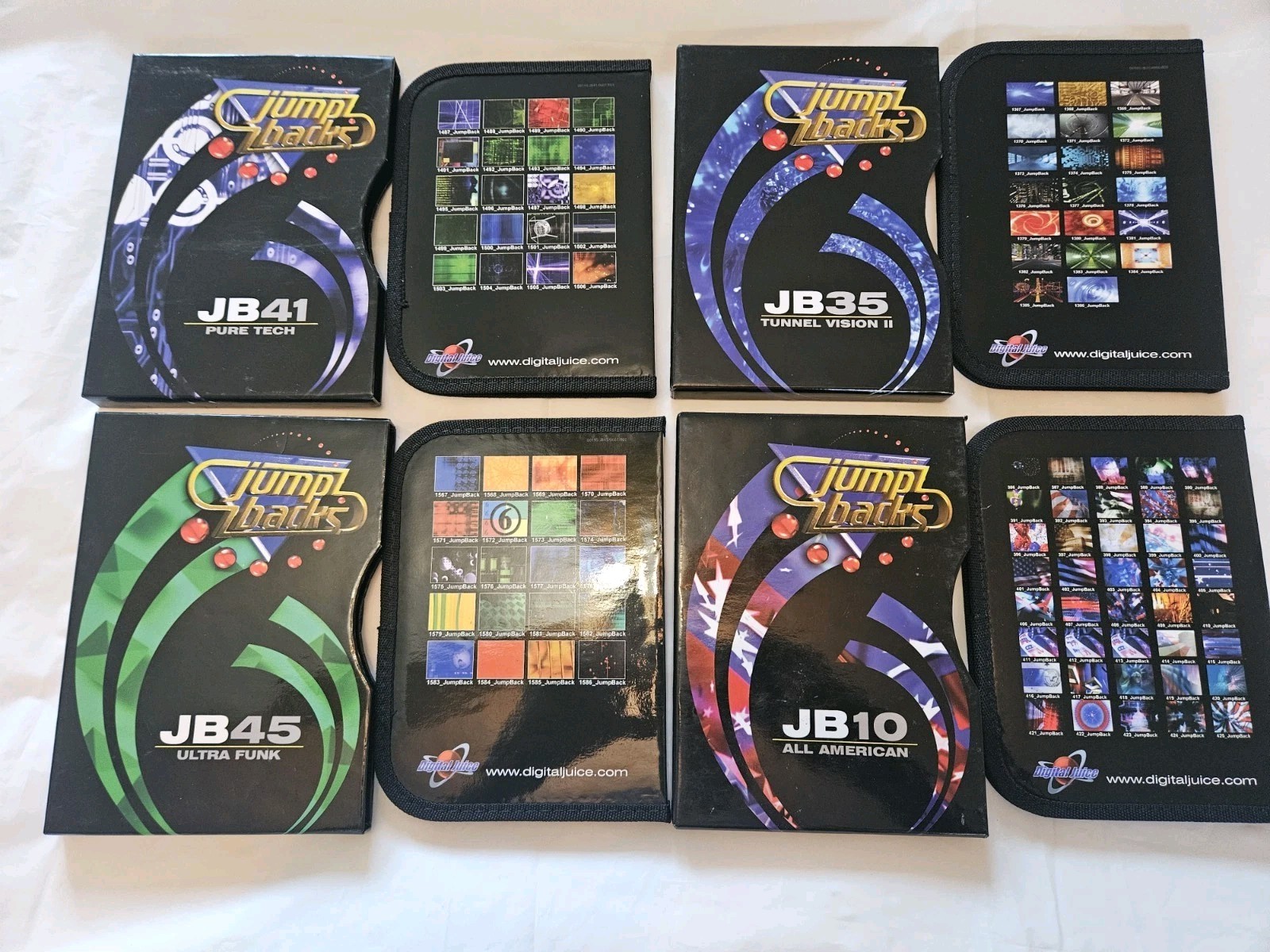 Digital Juice Jump Backs Lot of 4-Pure Tech,Tunnel II,Ultra Funk,American-NM Cdt