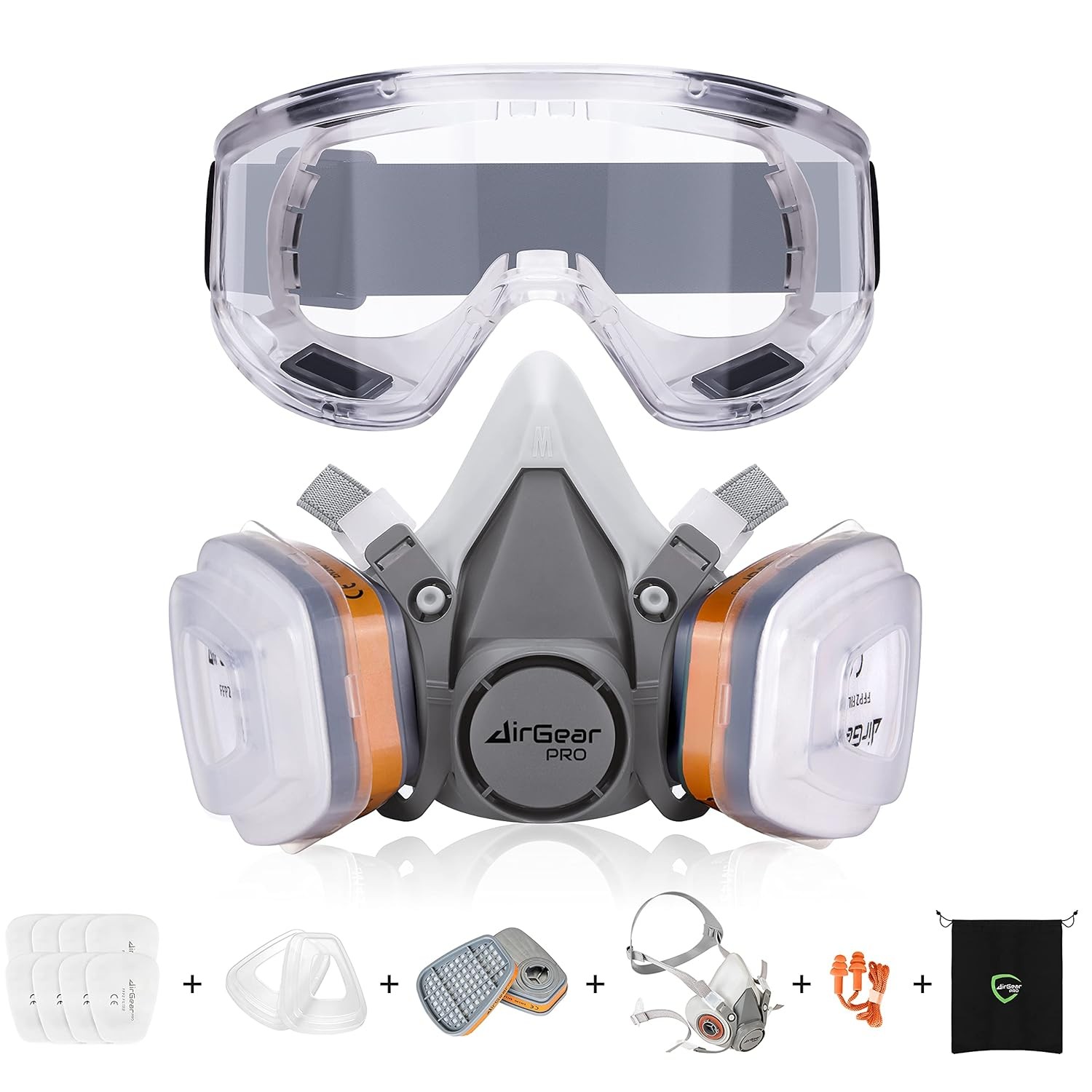 AirGearPro G-500 Reusable Respirator Mask with A1P2 Filters | Anti-Gas, Anti-Dus