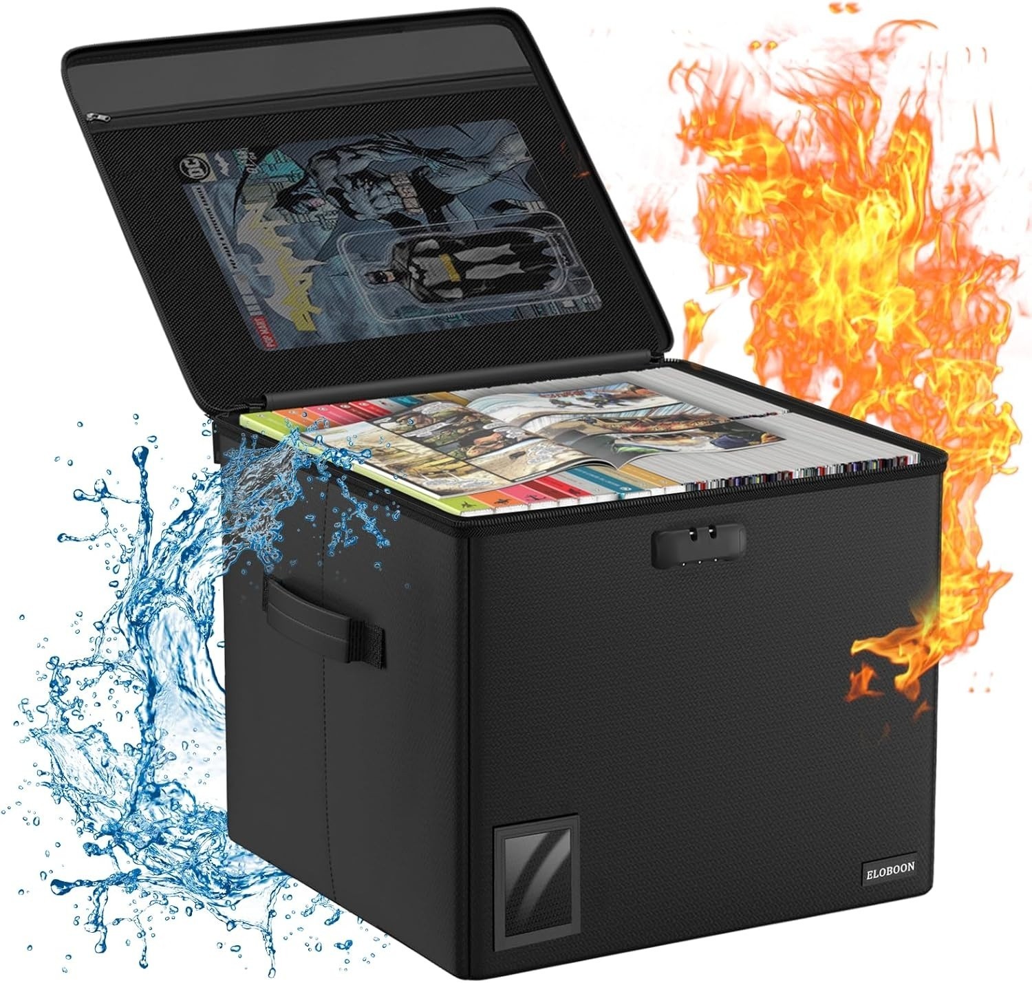 Comic Book Storage - Fireproof & Water-Resistant Stackable Box - Moistureproof