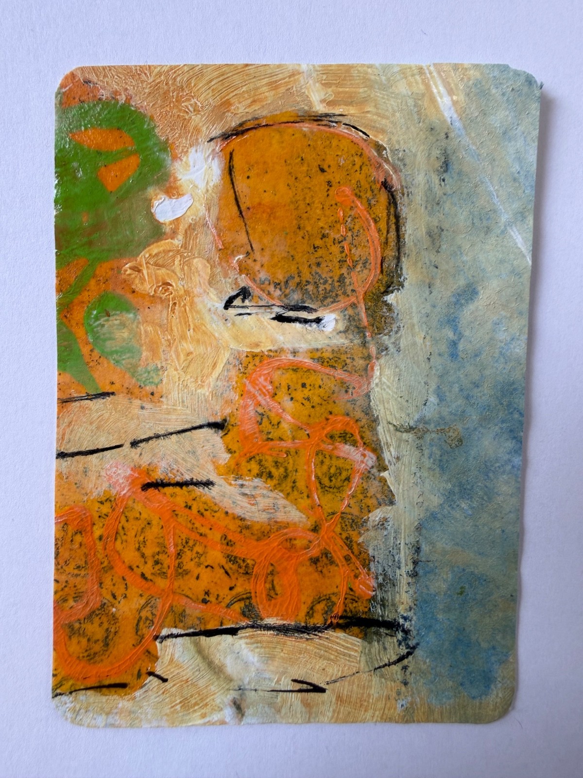 ACEO Original Artist Trading Card Abstract Mixed Media Collage Signed OOAK