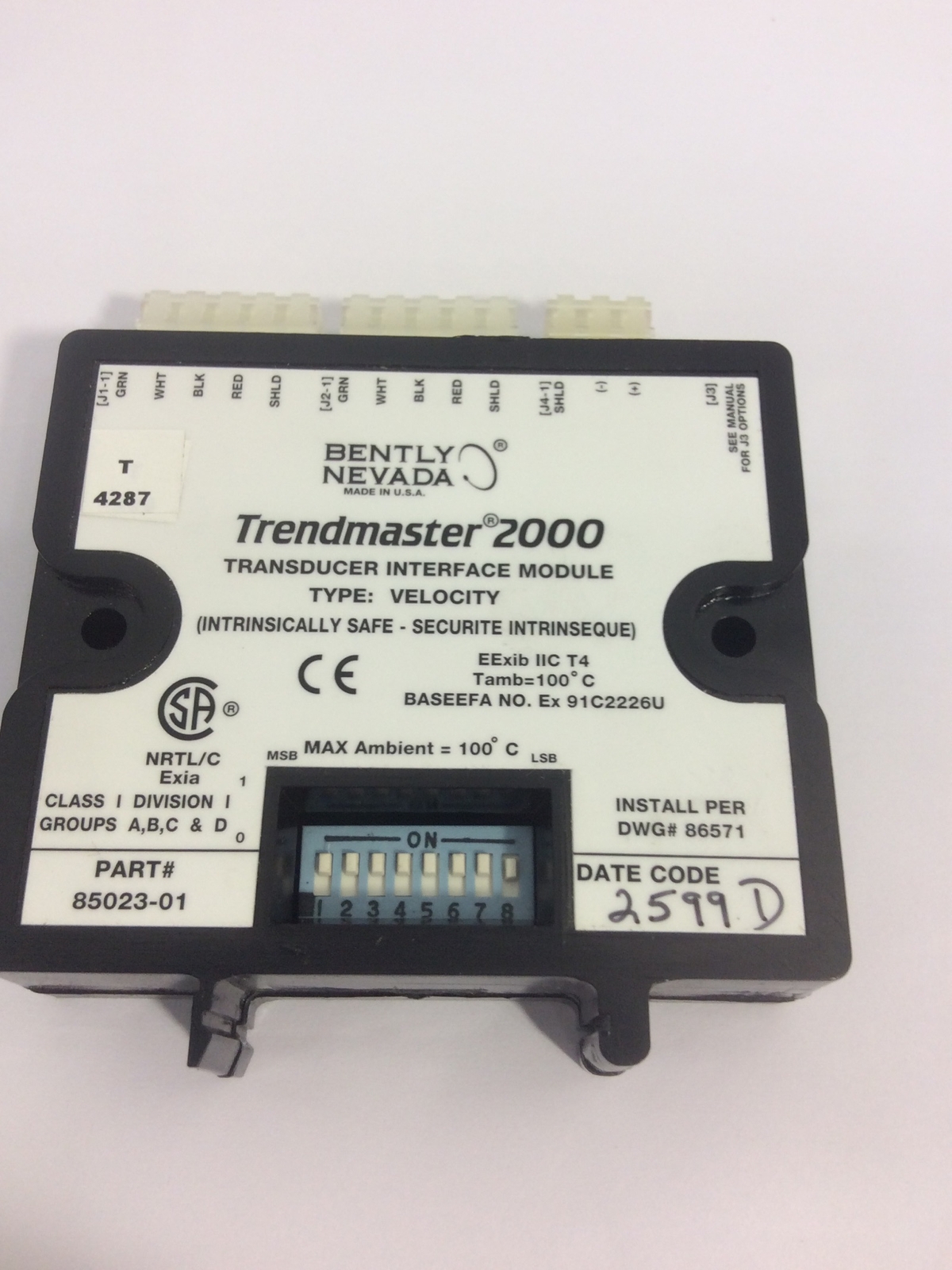 New Bently Nevada Trendmaster 2000 Transducer Interface Module Velocity 85023-01