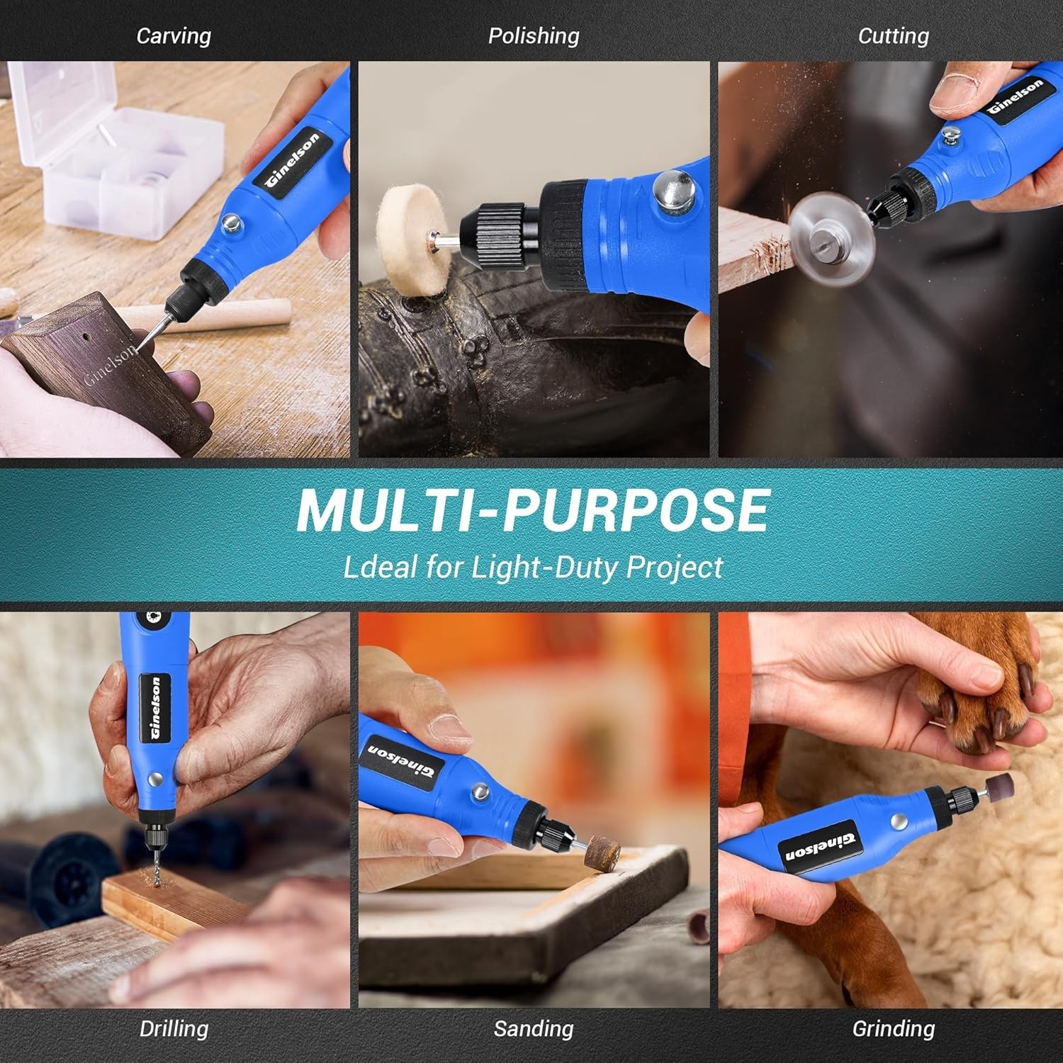 High-Performance Cordless Rotary Tool Set - 5-Speed Variable Control for DIY Use