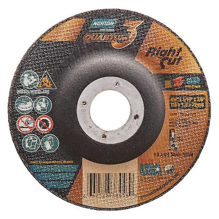 Norton Abrasives 66252838456 Depressed Center Cut-Off Wheel, Type 27, 4 1/2 In