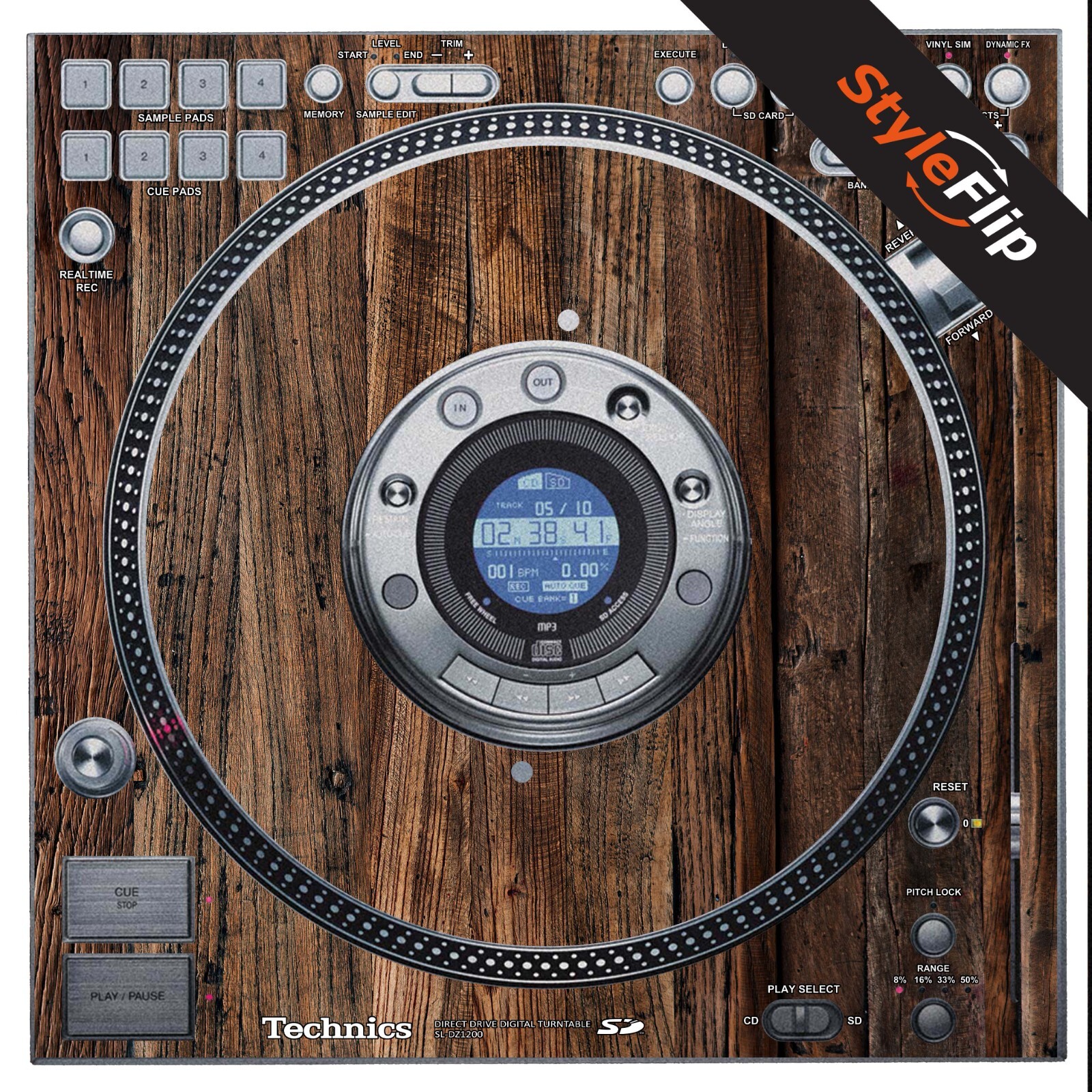 Technics SL - DZ1200 Skins | Wood 3 | Protective Decal | StyleFlip Skins