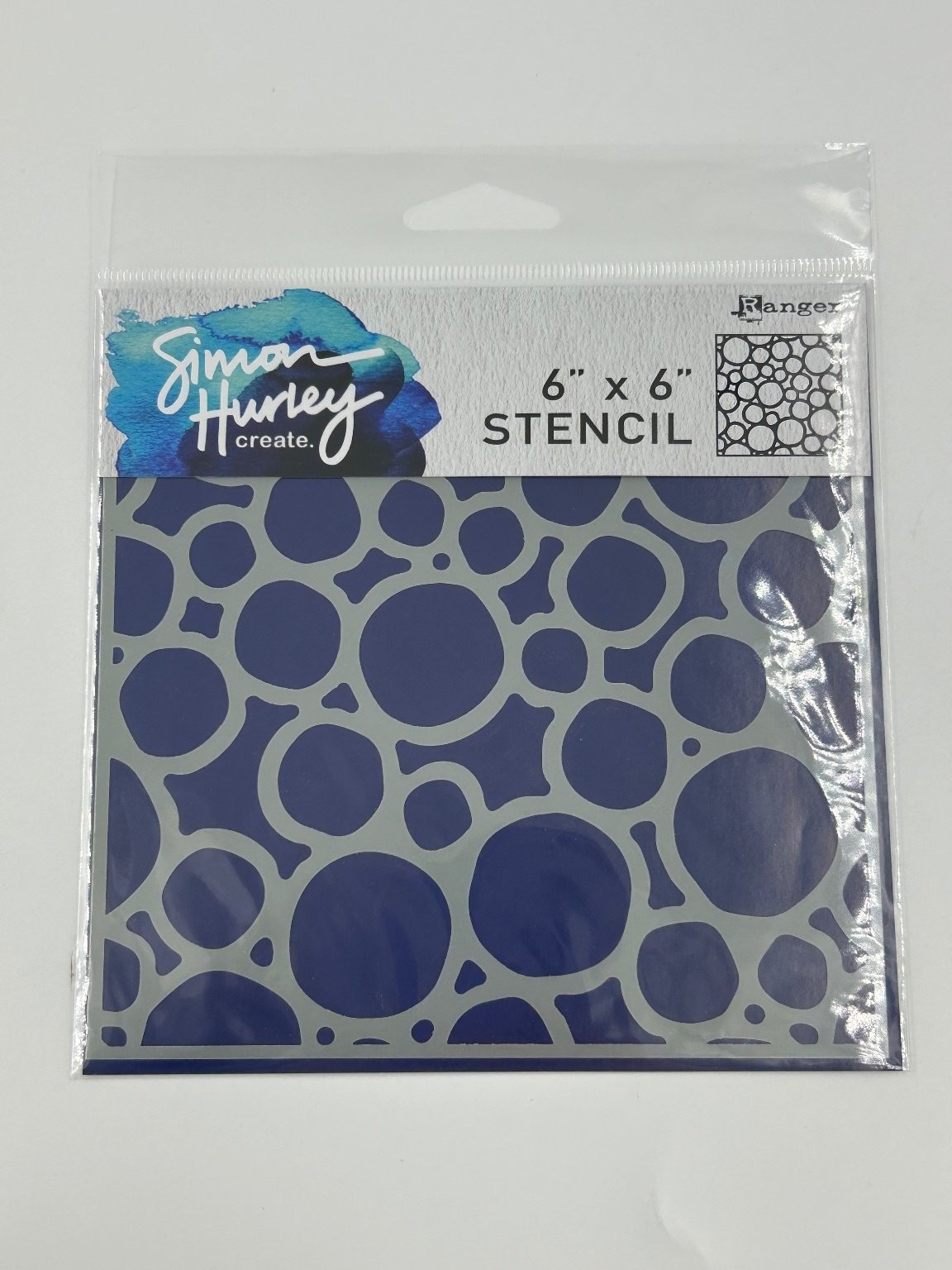 Ranger Simon Hurley create. Stencil Warped Circles 6x6" Paper Craft